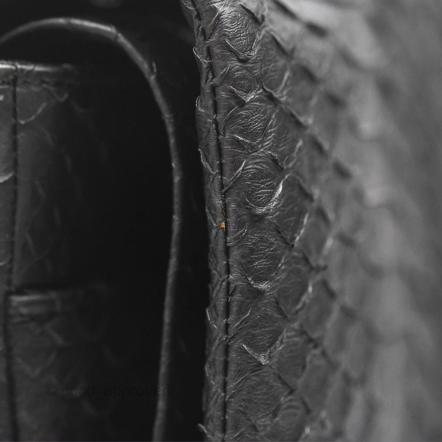Chanel Maxi Double Flap Black Python Matte Black Hardware