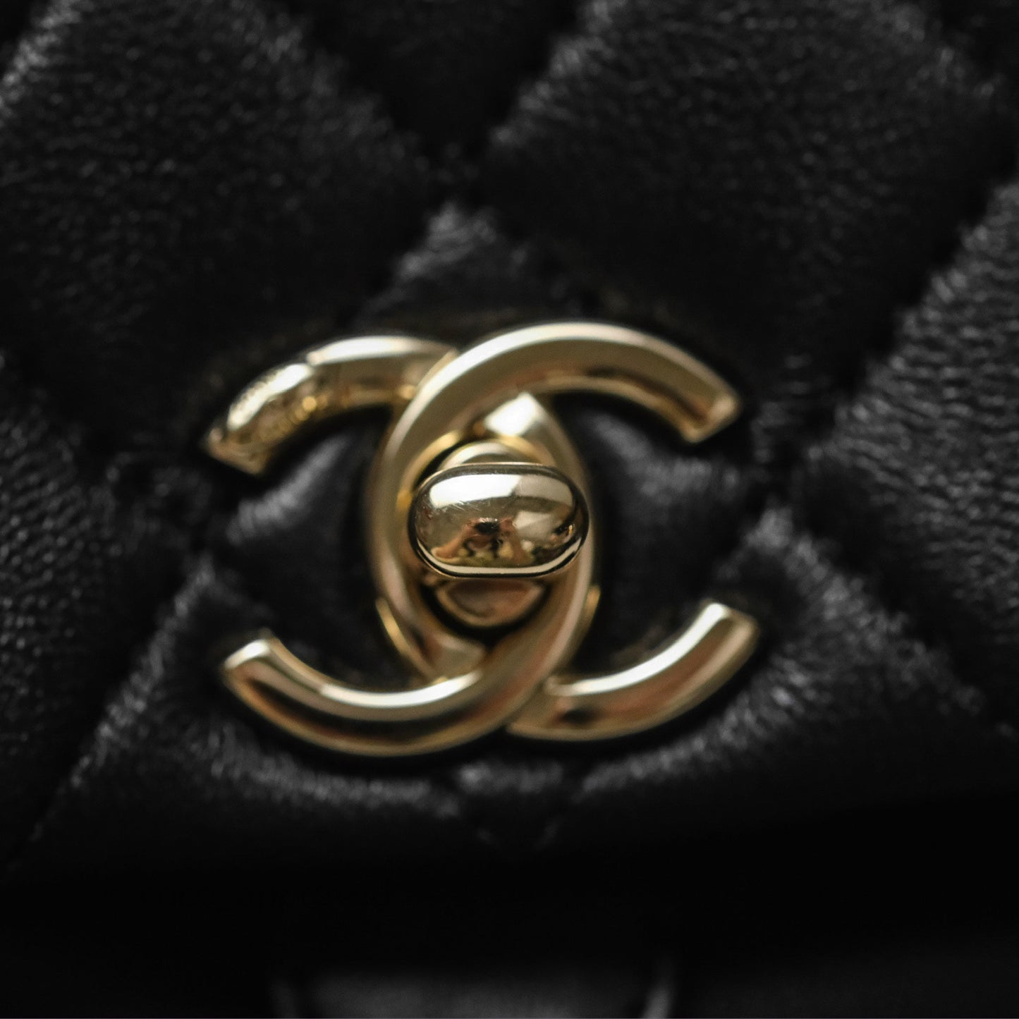 Chanel Small Duma Drawstring Backpack Black Lambskin Gold Hardware