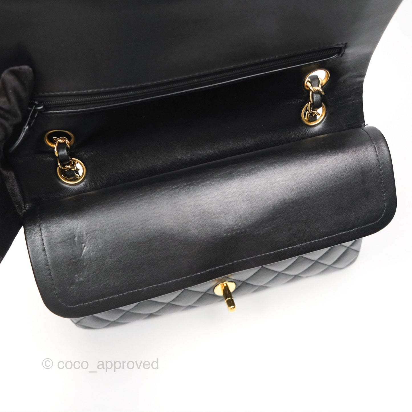Chanel Classic M/L Medium Flap Quilted Black Lambskin 24K Gold Hardware