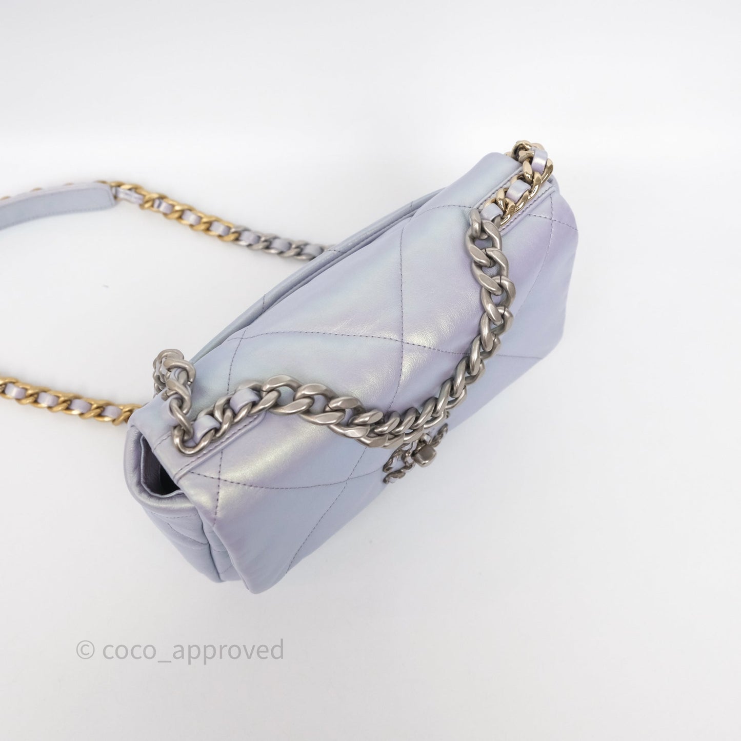 Chanel 19 Small Iridescent Purple Mixed Hardware