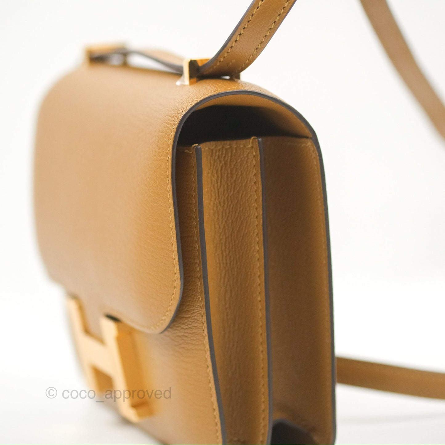 Hermès Constance Mini 18cm Kraft Chevre Mysore Gold Hardware