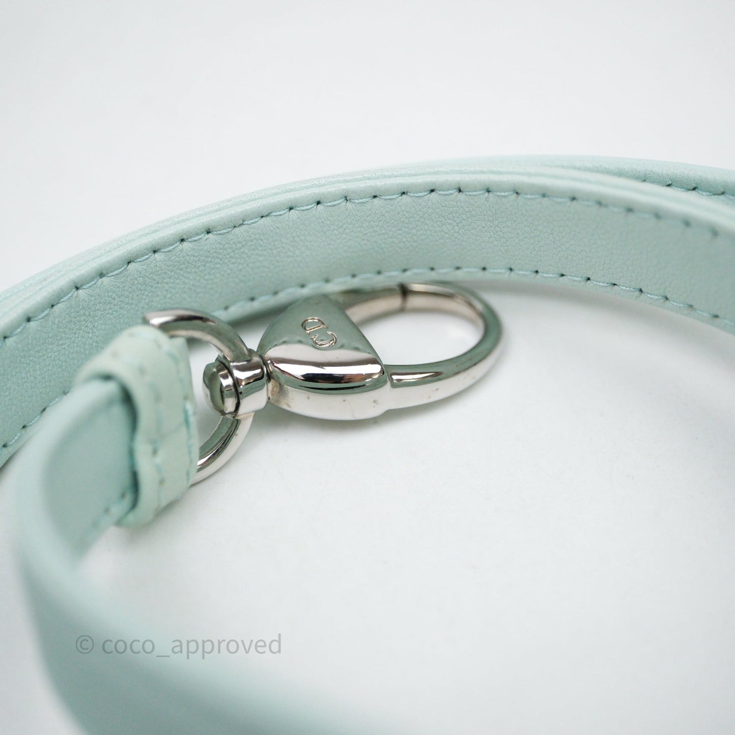 Christian Dior Mirco Lady Dior Cannage Calfskin Light Green Matte