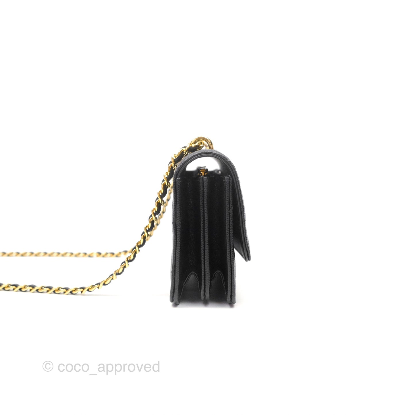 Chanel WOC Bag Charm Black Caviar Gold Hardware