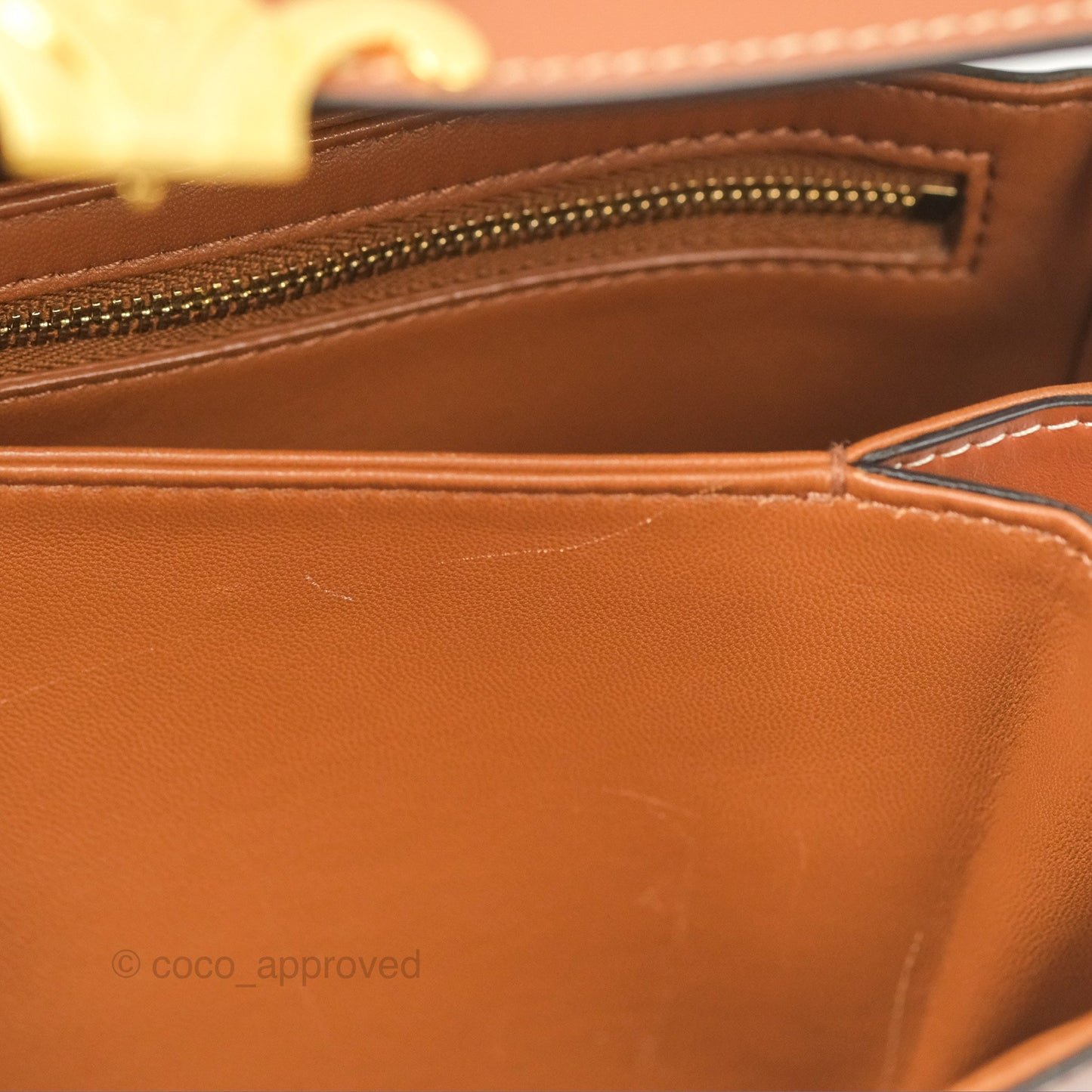Celine Medium Triomphe Bag Triomphe Canvas Tan Calfskin
