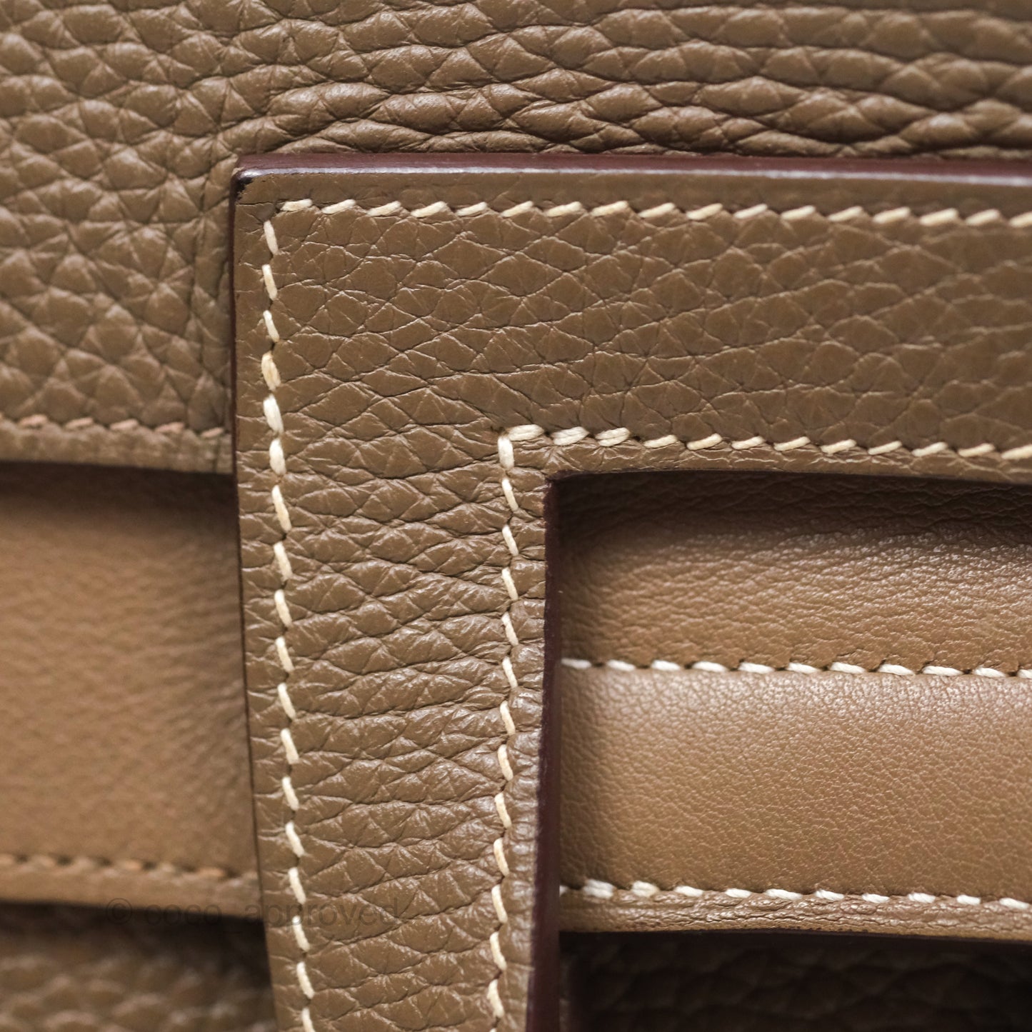 Hermès Halzan 31 Etoupe Clemence Palladium Hardware