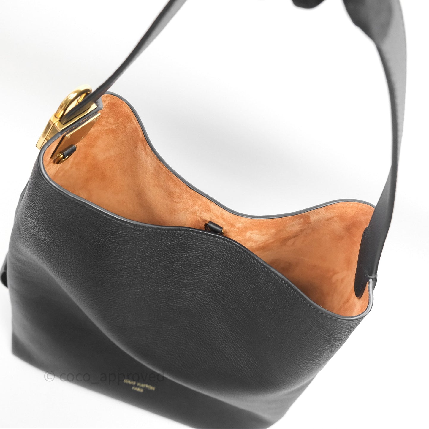Louis Vuitton Low Key Hobo MM Black Grained Calfskin