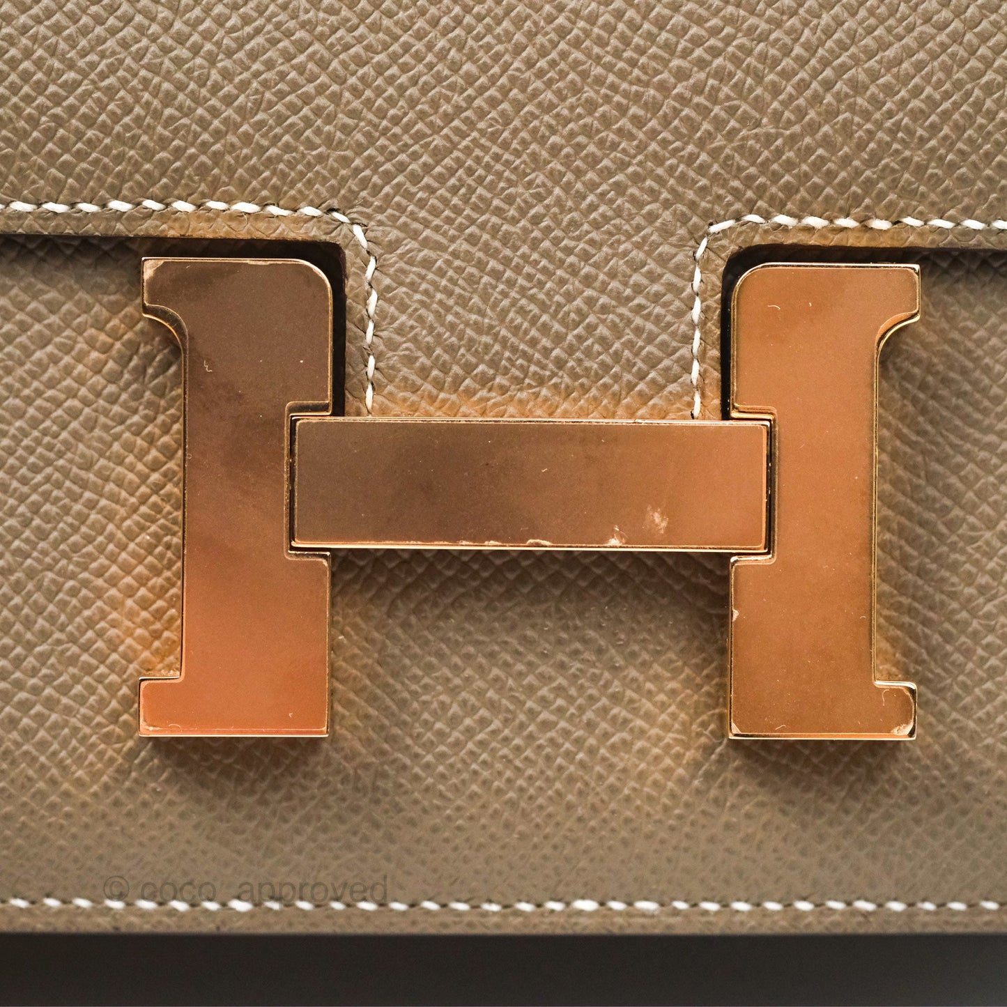 Hermès Constance Mini 18cm Mirror Etoupe Epsom Rose Gold Hardware