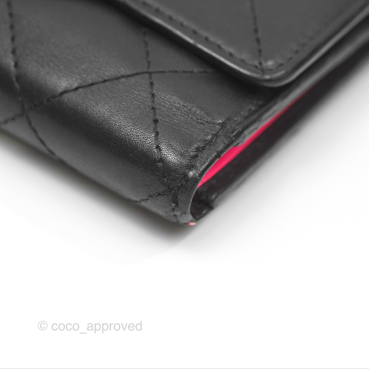 Chanel Quilted Cambon Yen Flap Wallet Black Calfskin Silver Hardware