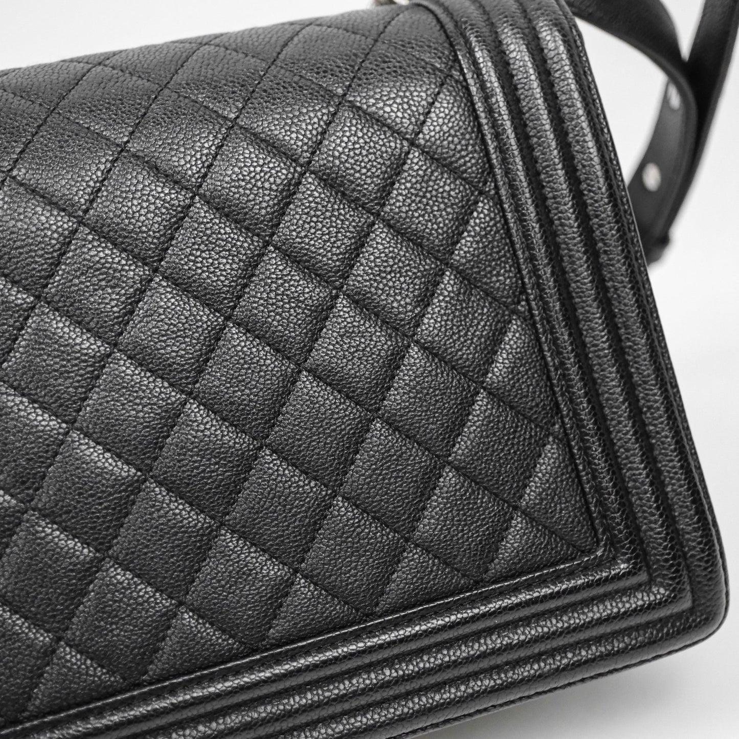 Chanel Quilted New Medium Boy Black Caviar Ruthenium Hardware