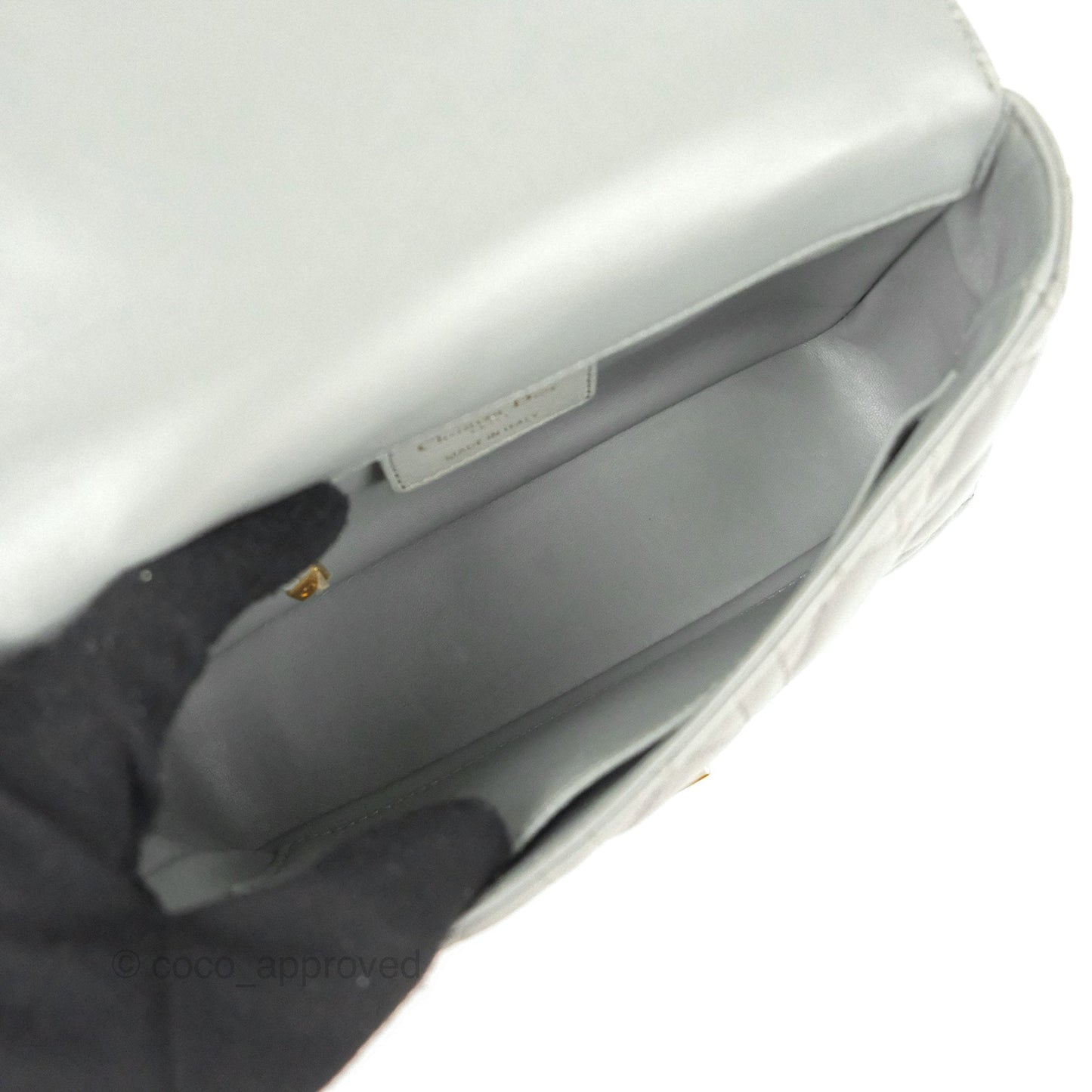 Dior Small Caro Bag Stone Gray Supple Cannage Calfskin