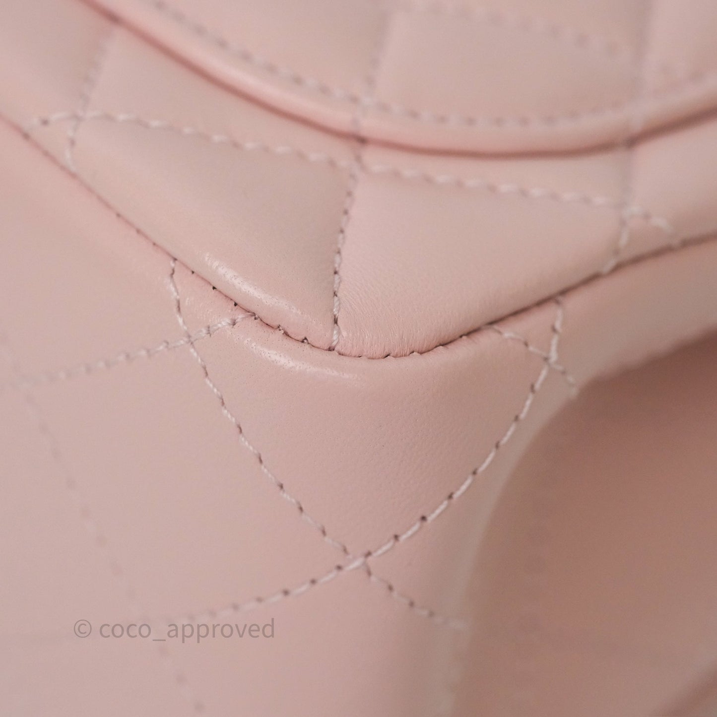 Chanel Pearl Crush Mini Square Quilted Light Pink Lambskin Aged Gold Hardware