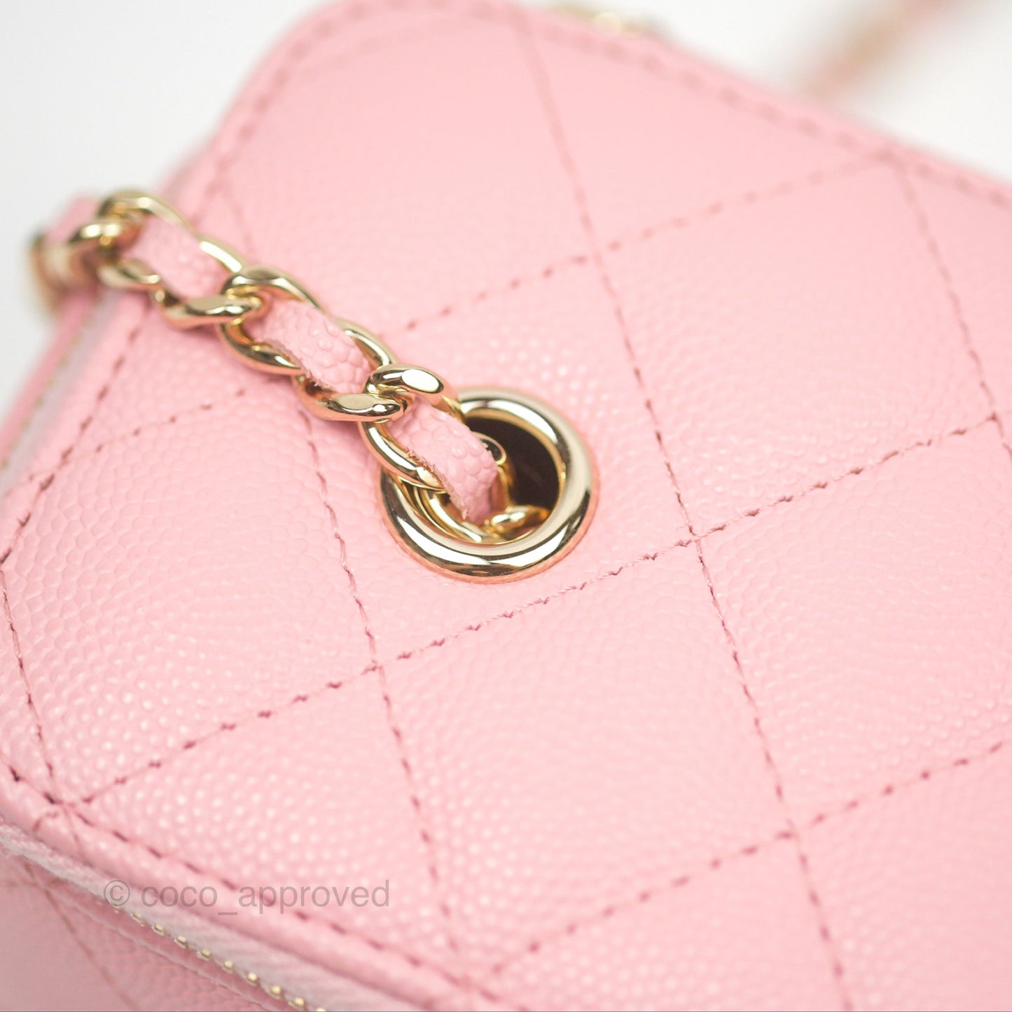 Chanel Classic Vanity With Chain Pink Caviar Gold Hardware