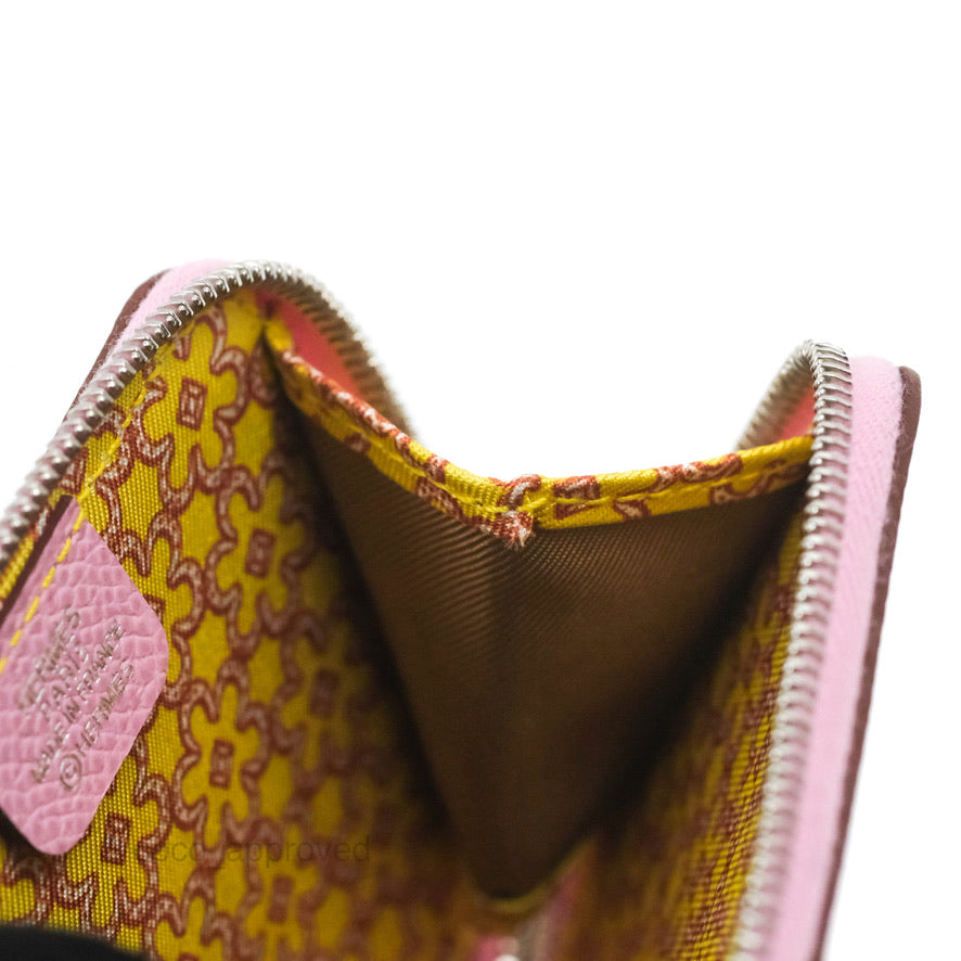 Hermès Silk In Compact Wallet Pink Epsom