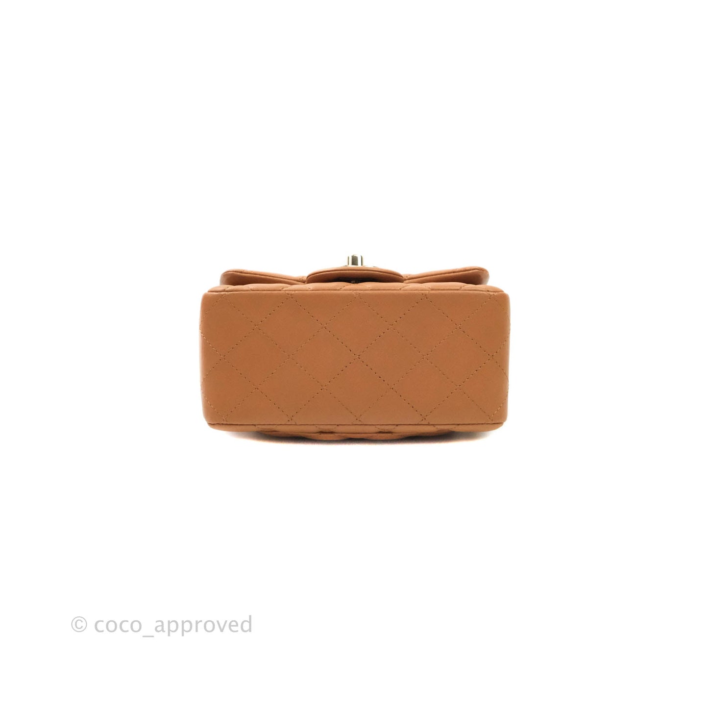 Chanel Classic Quilted Mini Square Caramel Dark Beige Lambskin Gold Hardware