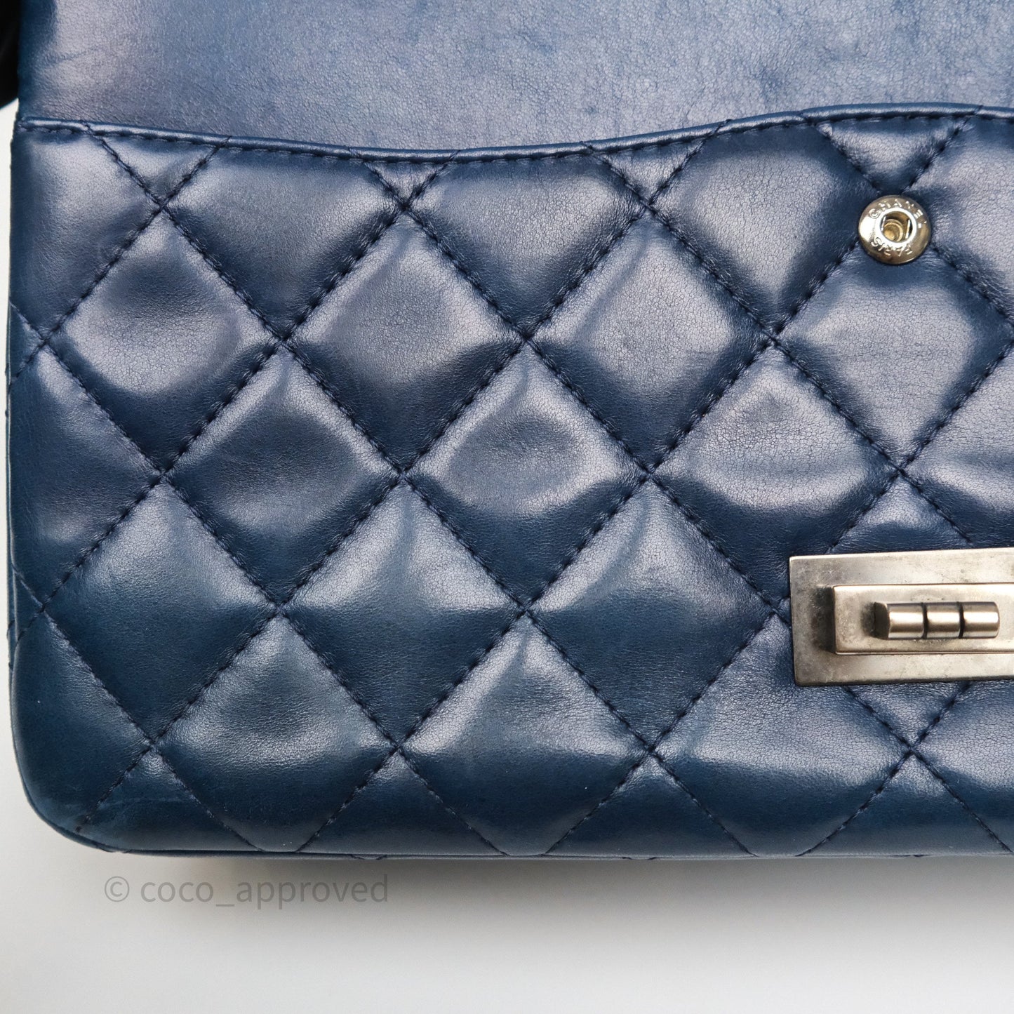 Chanel Reissue 227 Quilted Navy Lambskin Ruthenium Hardware