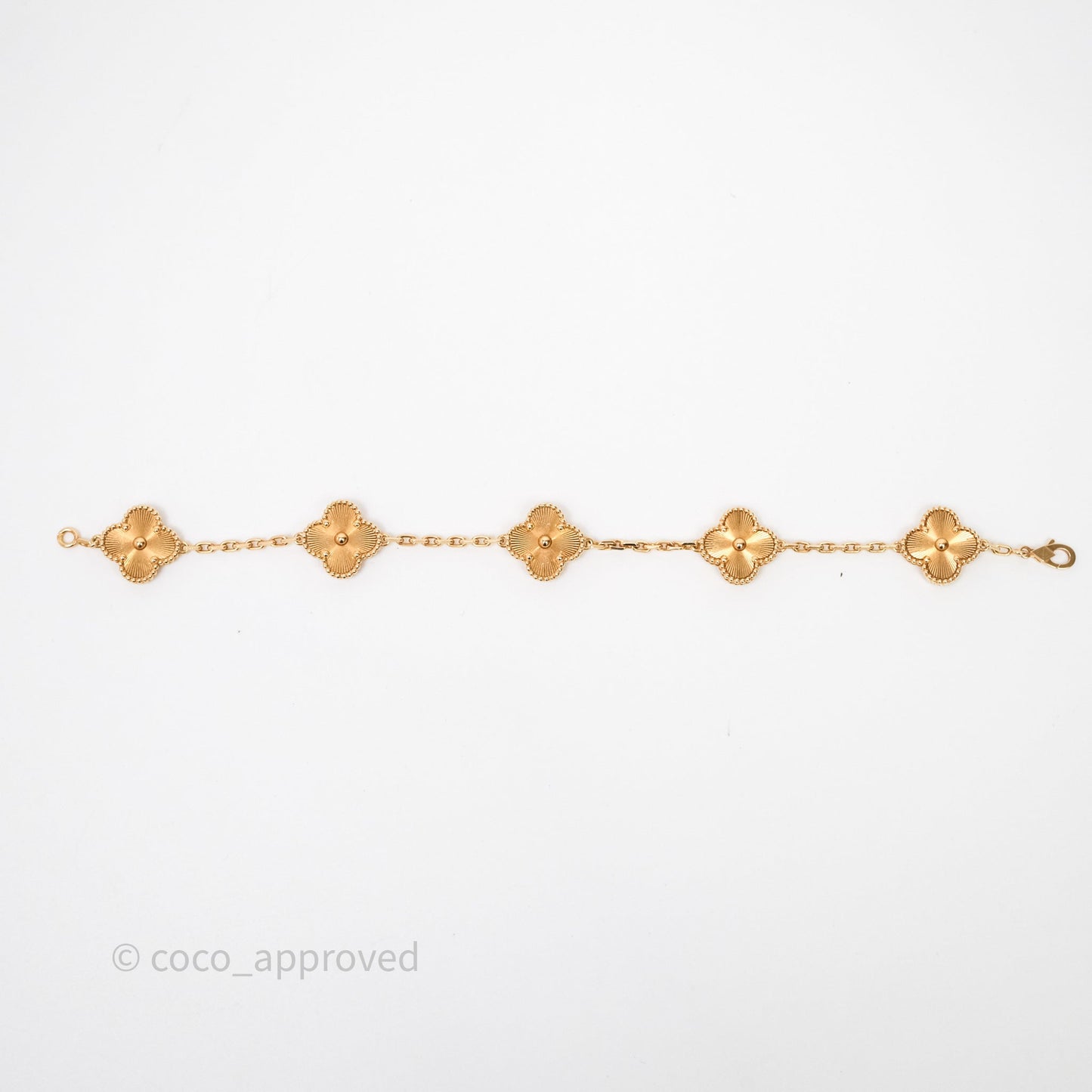Van Cleef & Arpels Vintage Alhambra 5 Motifs Yellow Gold Bracelet