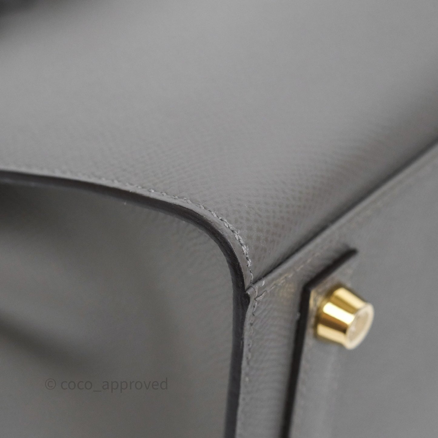 Hermès Birkin 25 Sellier Gris Meyer 0L Epsom Gold Hardware
