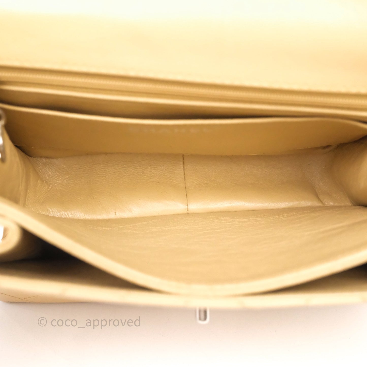 Chanel Vintage Quilted Kelly Shoulder Bag Beige Silver Hardware