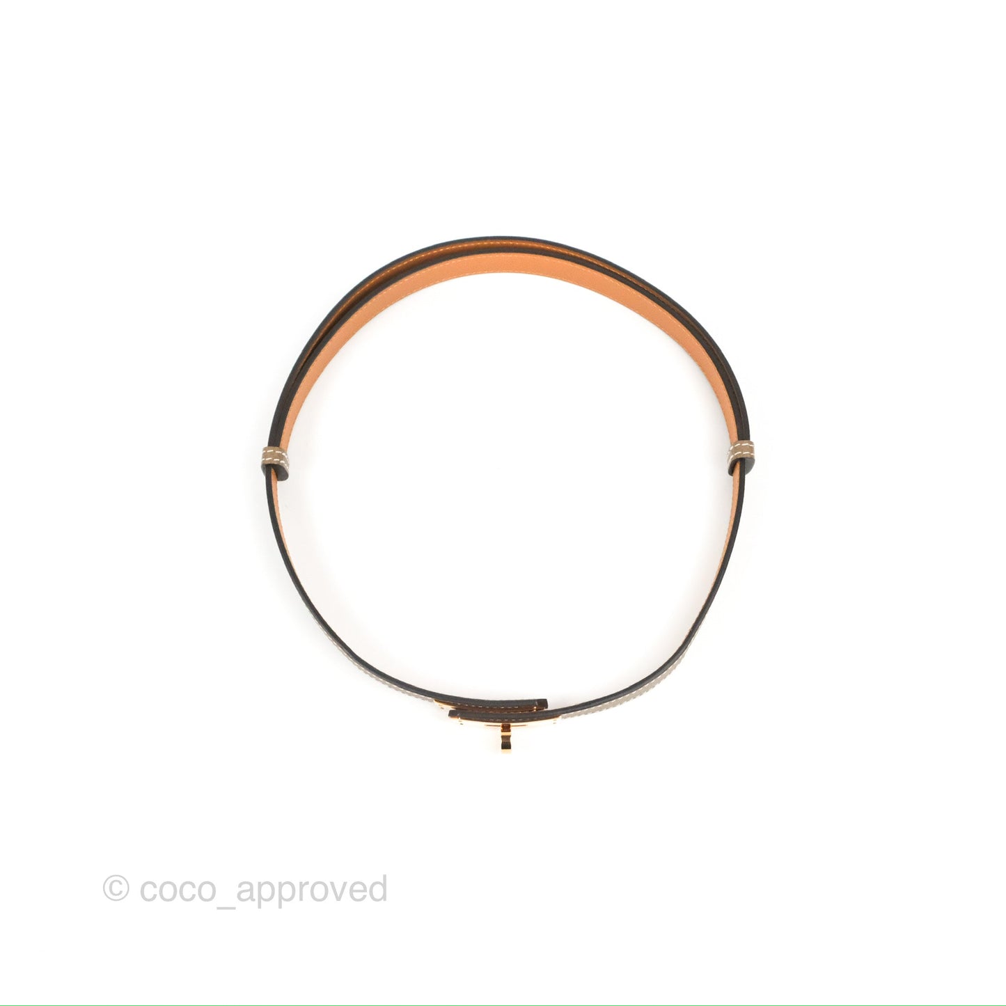 Hermès Kelly Buckle Belt Etoupe Epsom Rose Gold Hardware