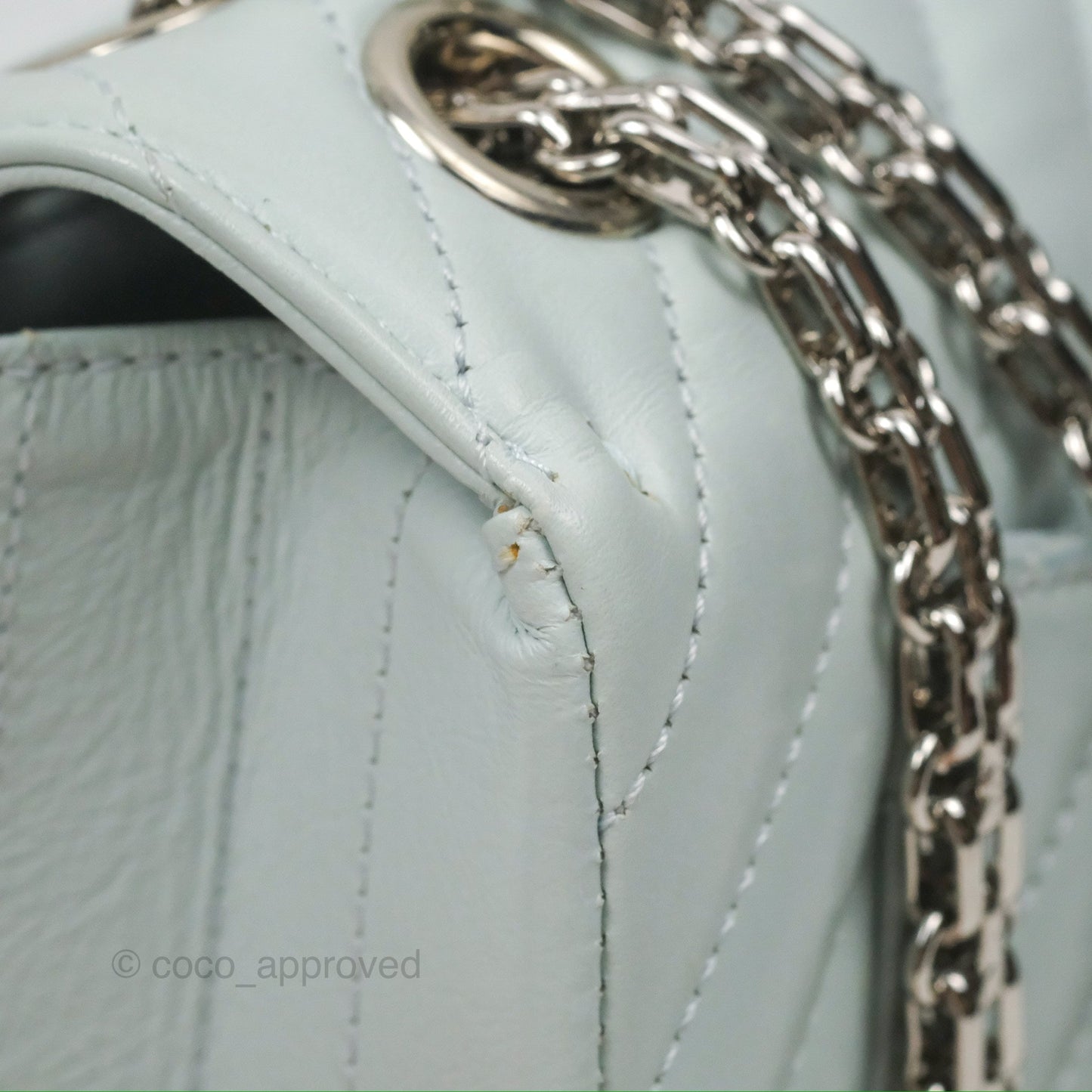 Chanel Mini Reissue 224 Blue Aged Calfskin Silver Hardware