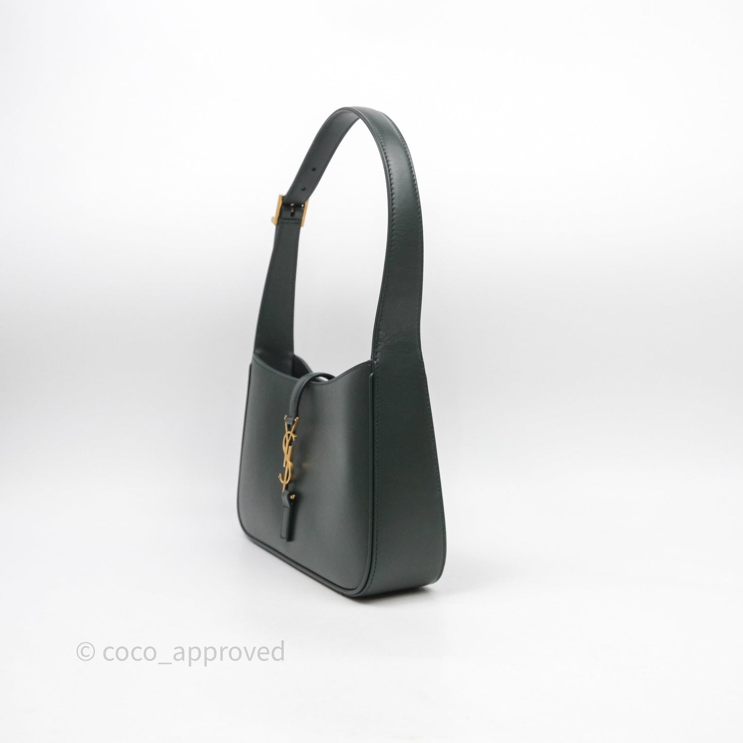Saint Laurent ‘Le 5 a 7’ Hobo Bag Dark Green Smooth Calfskin