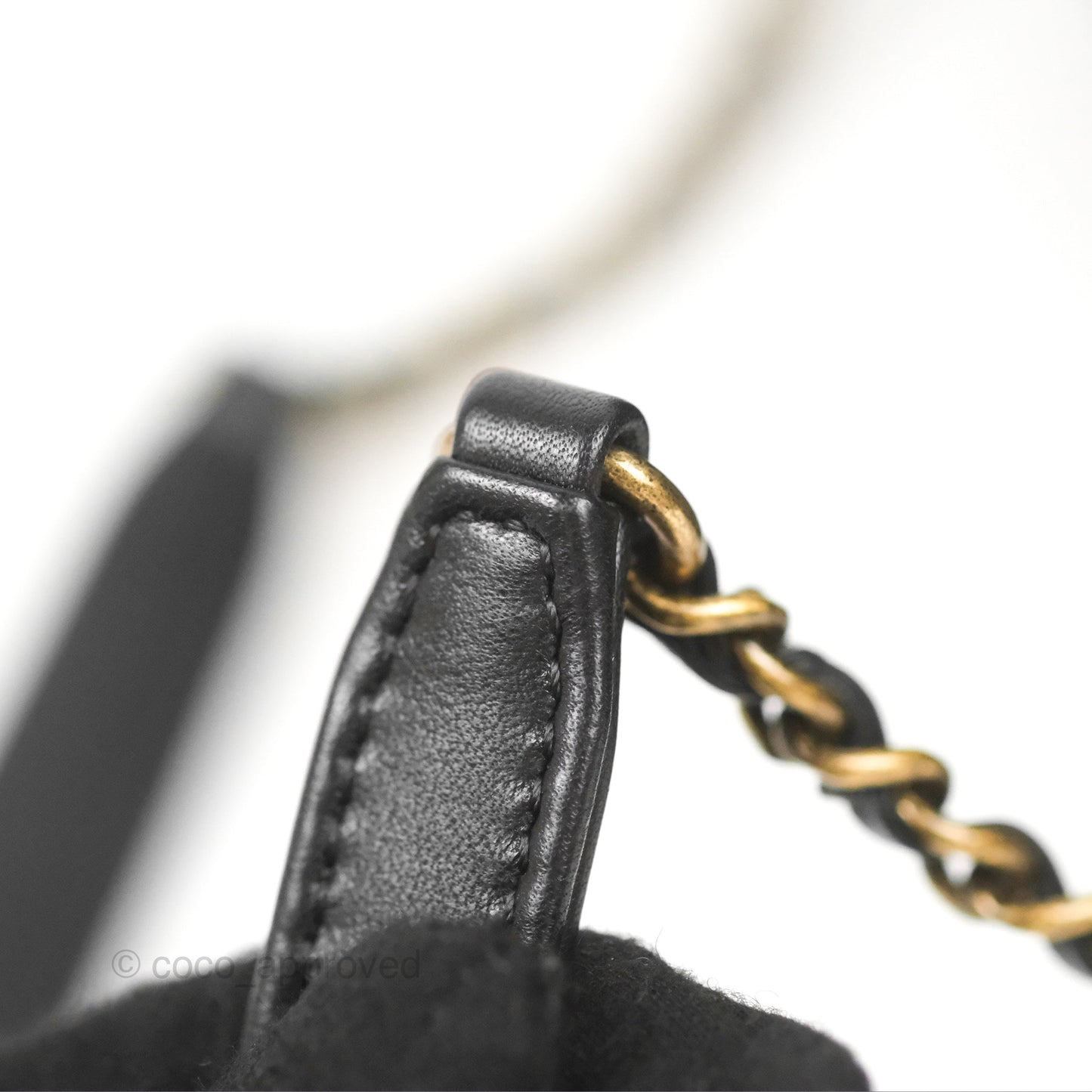 Chanel Small Coco Curve Flap Black Goatskin Antique Gold Hardware