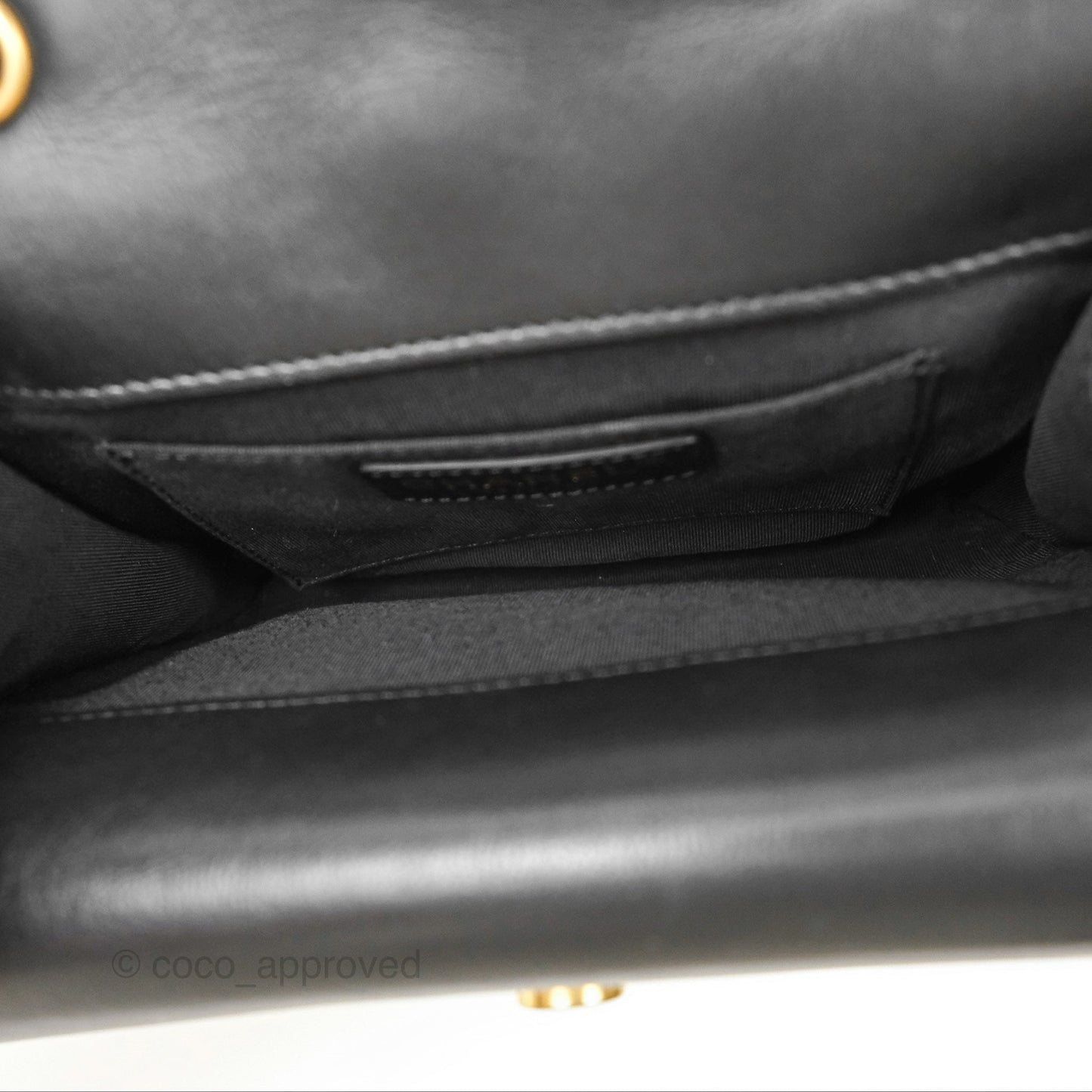 Chanel Triple Flap Bag Quilted Black Calfskin Aged Gold Hardware