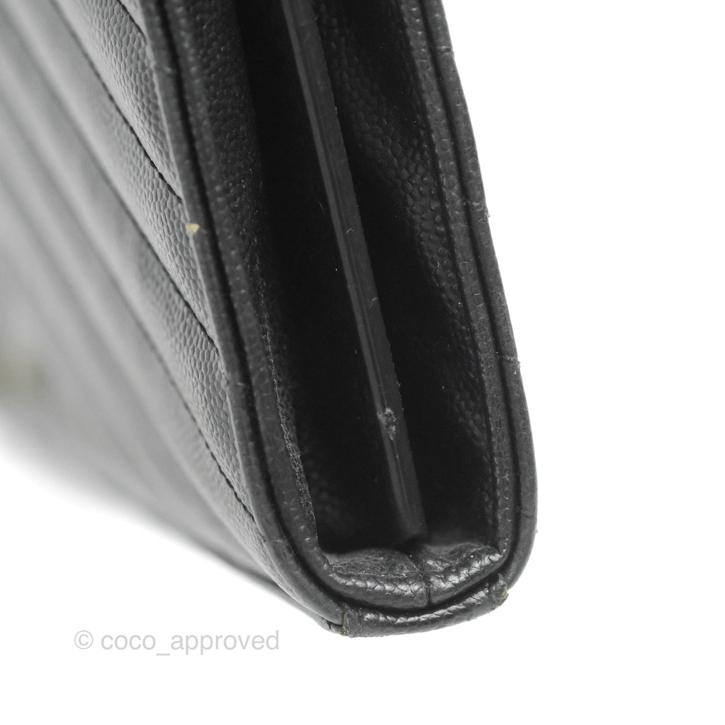 Saint Laurent Wallet on Chain WOC Black Grained Leather Gold Hardware