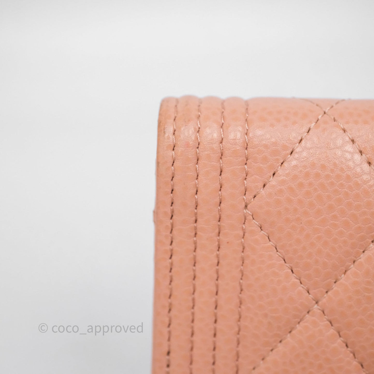 Chanel Quilted Boy Medium Trifold Flap Wallet Pink Caviar Gold Hardware