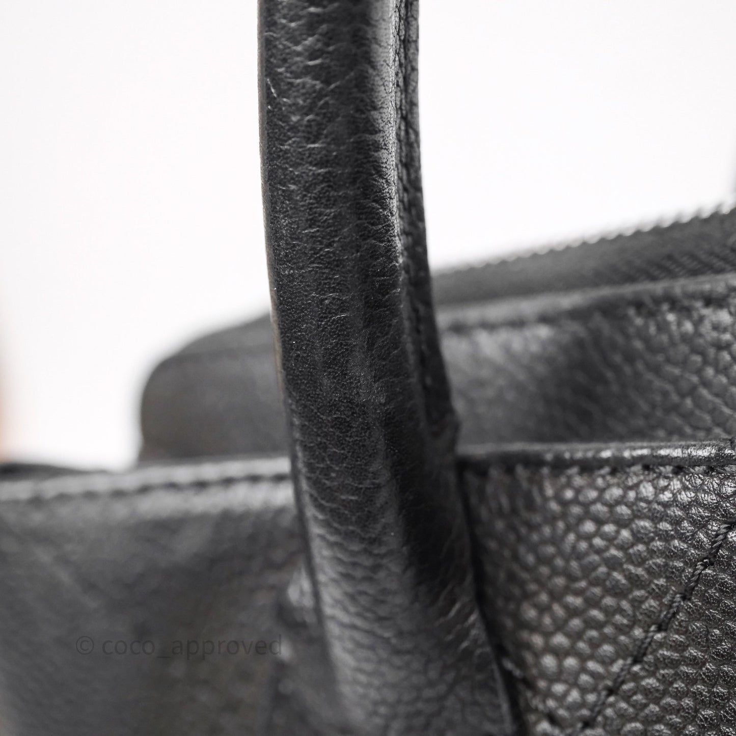 Chanel Quilted Shopping Tote Black Caviar Ruthenium Hardware