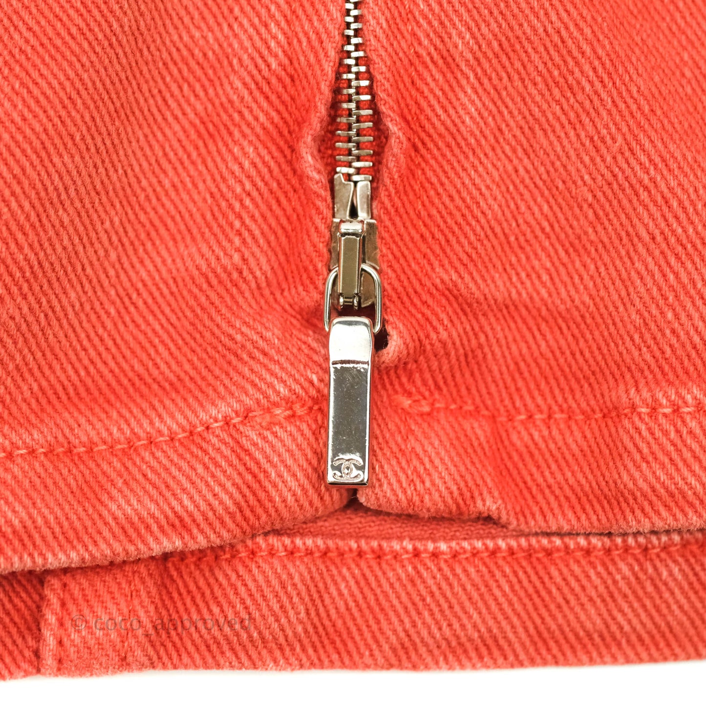 Chanel Denim Skirt Coral Size 40