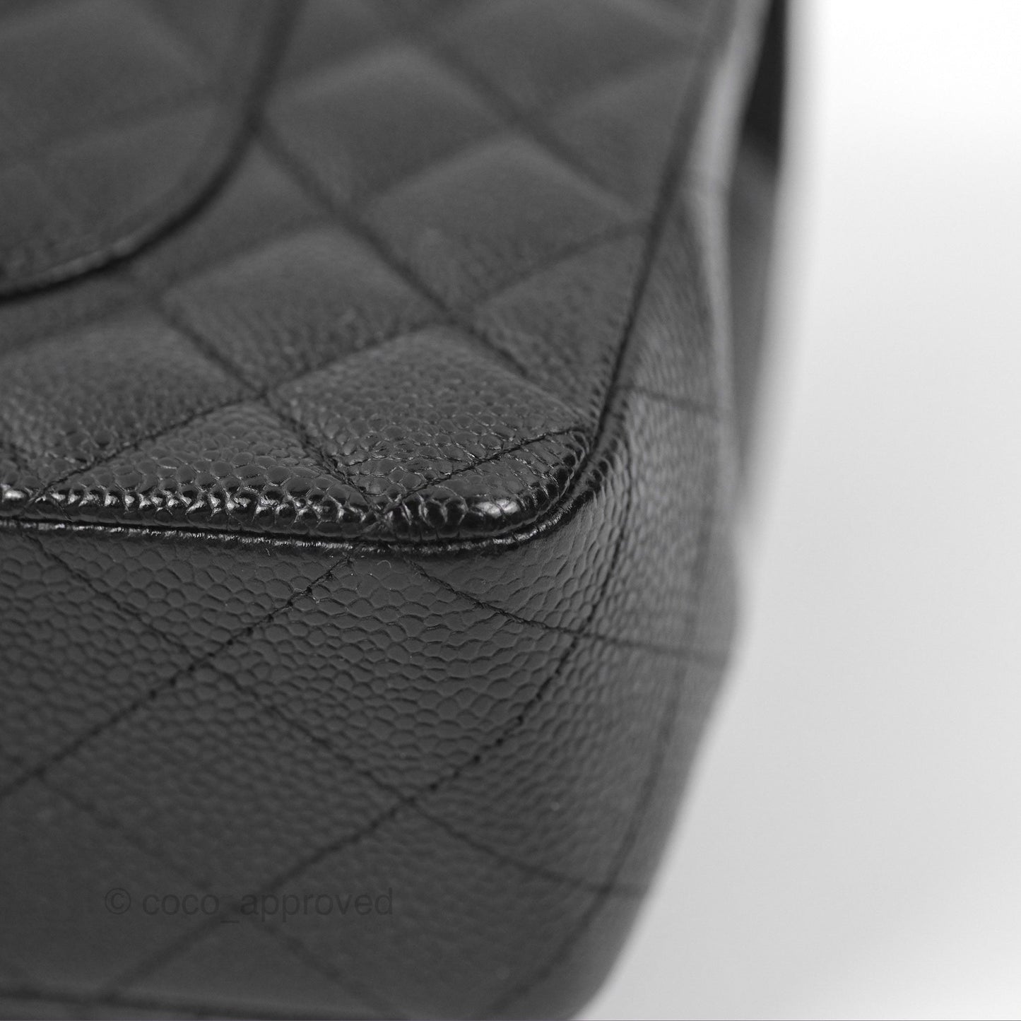 Chanel Classic M/L Medium Flap Quilted Black Caviar Silver Hardware