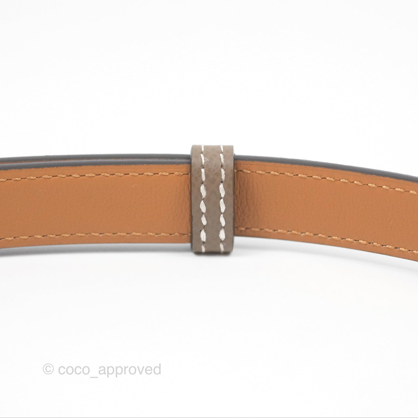 Hermès Epsom Kelly Buckle Belt Etoupe 18 Rose Gold Hardware