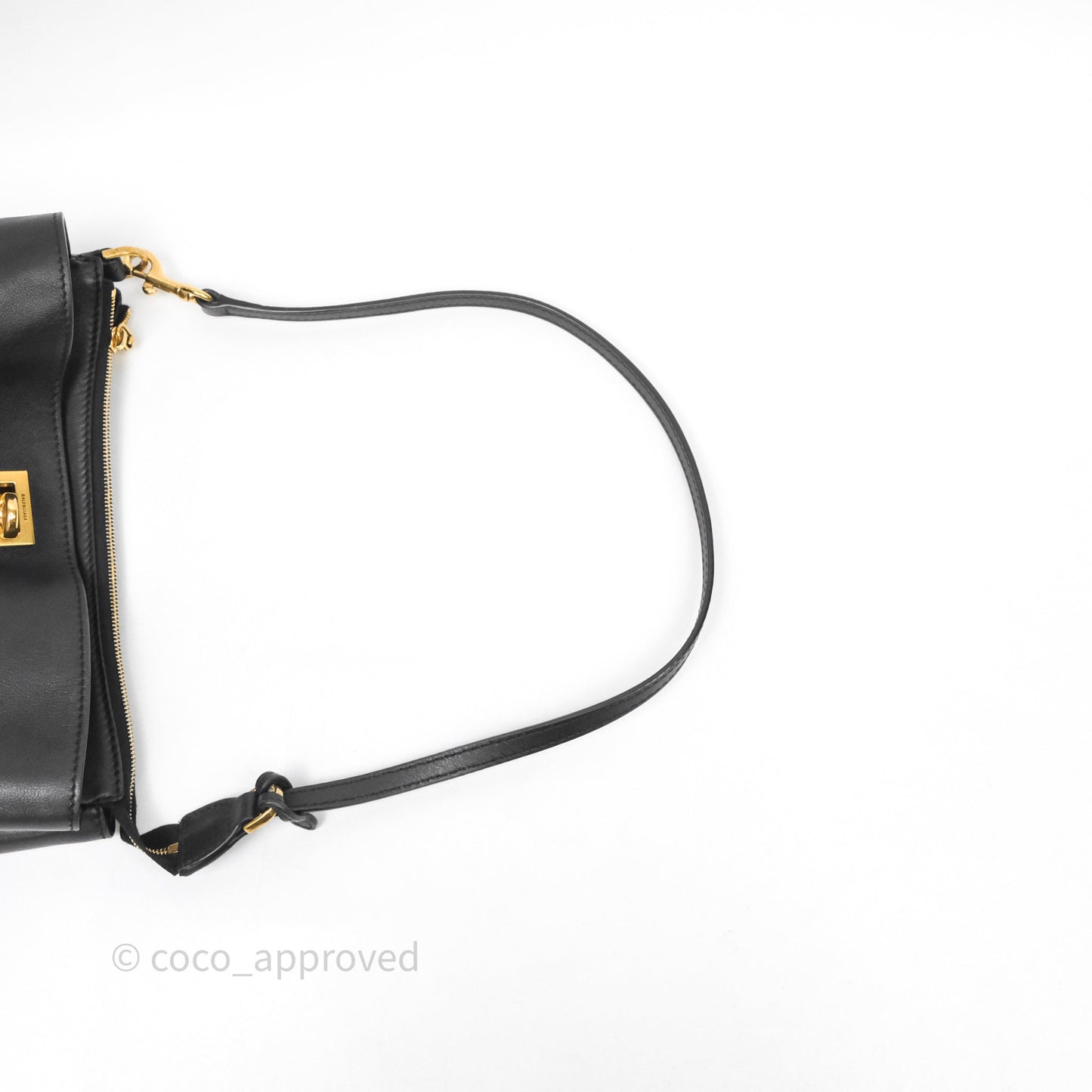 Balenciaga Rodeo Sling Pochette Leather Shoulder Bag Black Calfskin