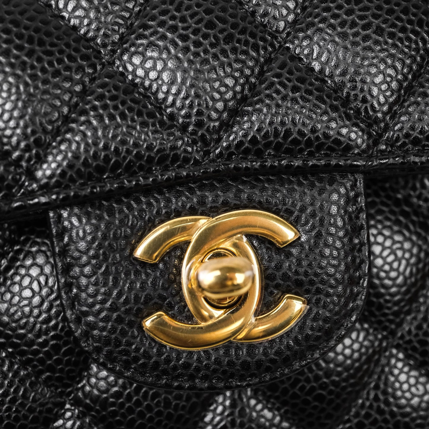 Chanel Small Classic Flap Quilted Black Caviar Gold Hardware