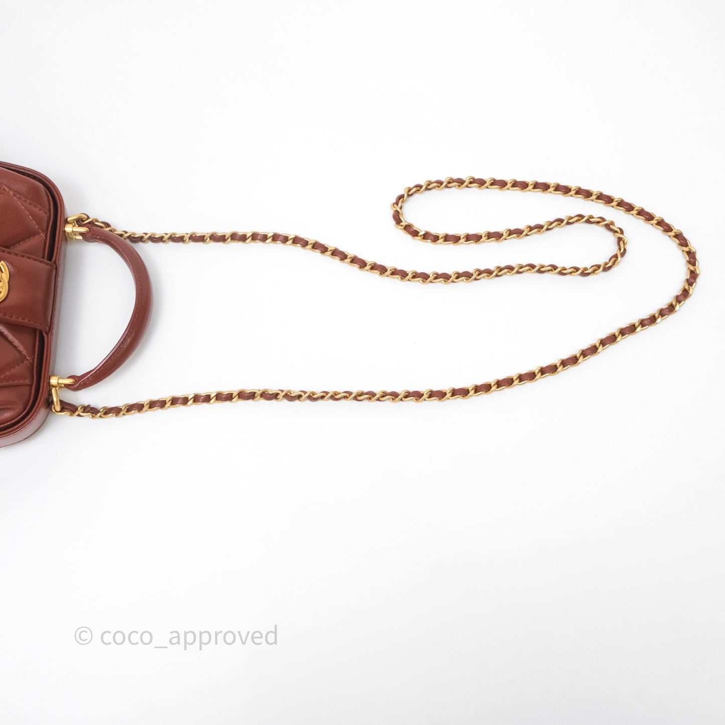 Chanel Mini Cocodoc Doctor Bag Quilted Brown Shiny Lambskin Aged Gold Hardware 24A