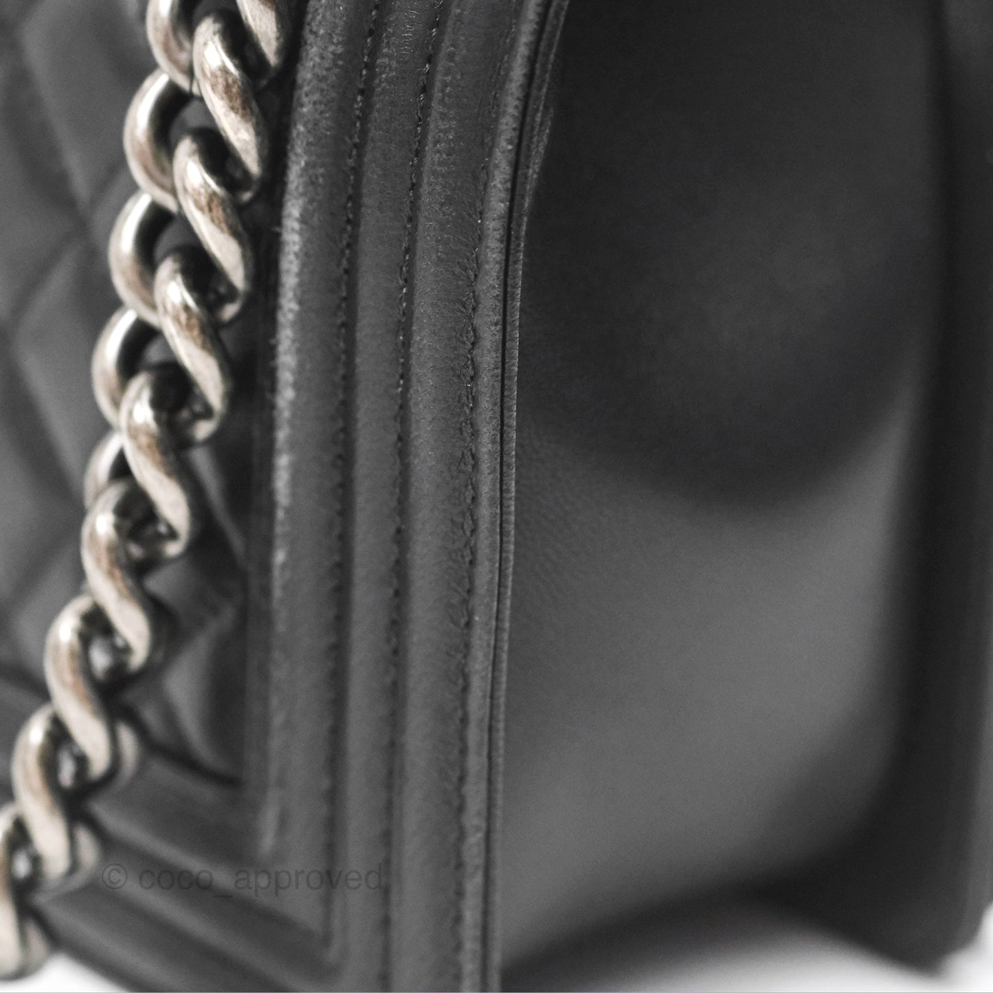 Chanel Quilted Medium Boy Black Lambskin Ruthenium Hardware