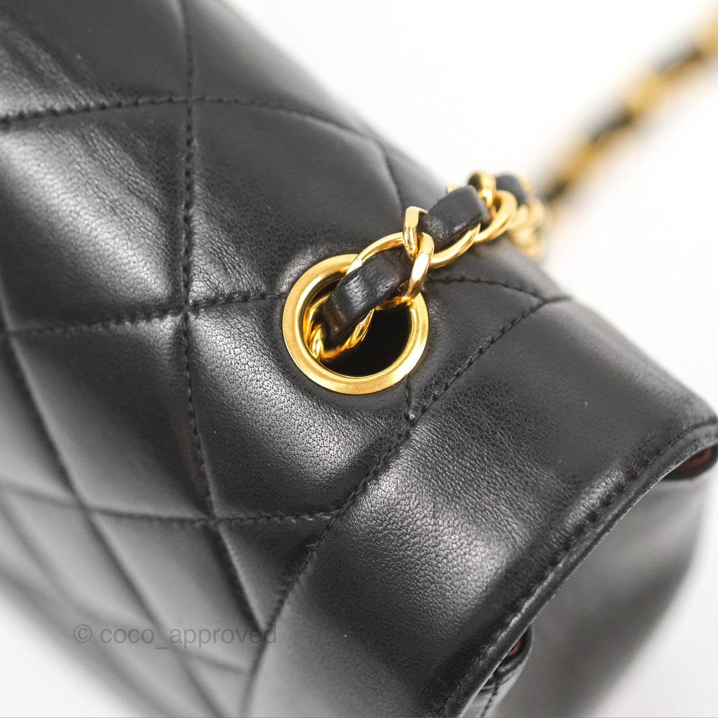 Chanel Vintage Medium Classic Diana Flap Bag Black Quilted Lambskin