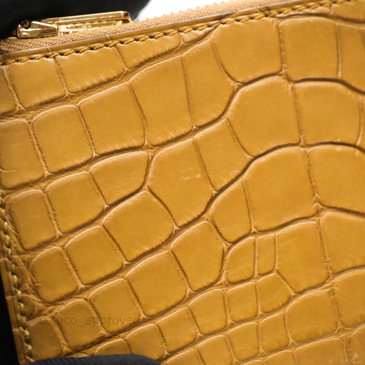 Hermès Roulis Slim Wallet Matte Alligator Mississippiensis Kraft 2H Gold Hardware