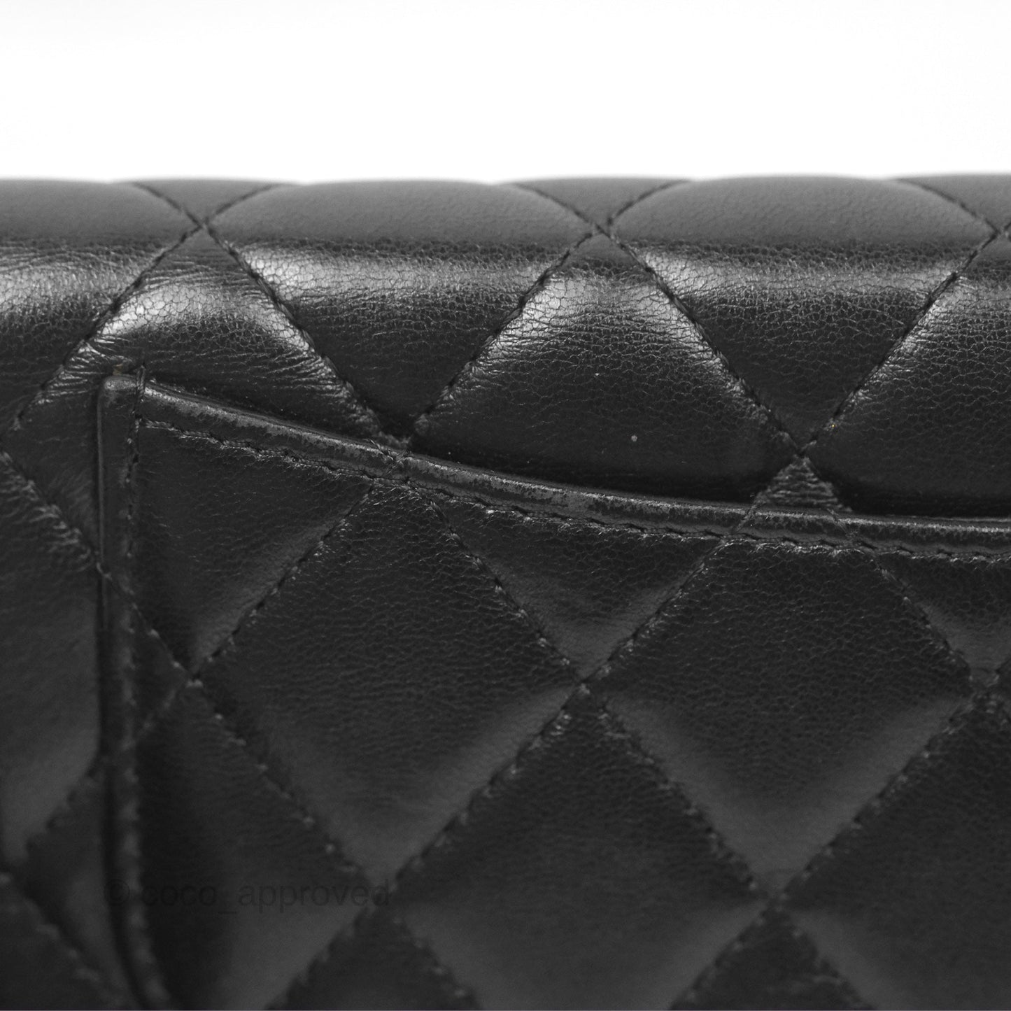 Chanel Classic Quilted Long Wallet Black Lambskin Silver Hardware