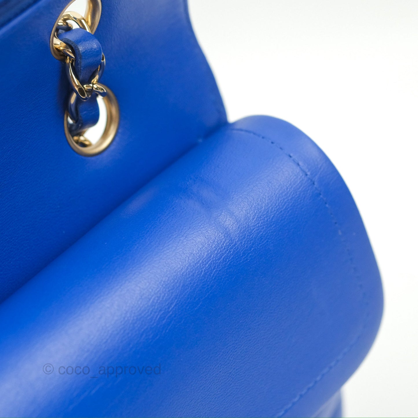Chanel Medium Classic Flap Chevron Blue Lambskin Gold Hardware