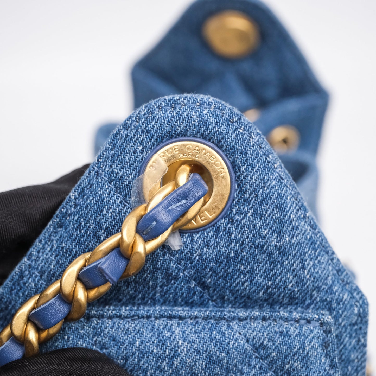 Chanel 25 Mini Washed Denim Aged Gold Hardware