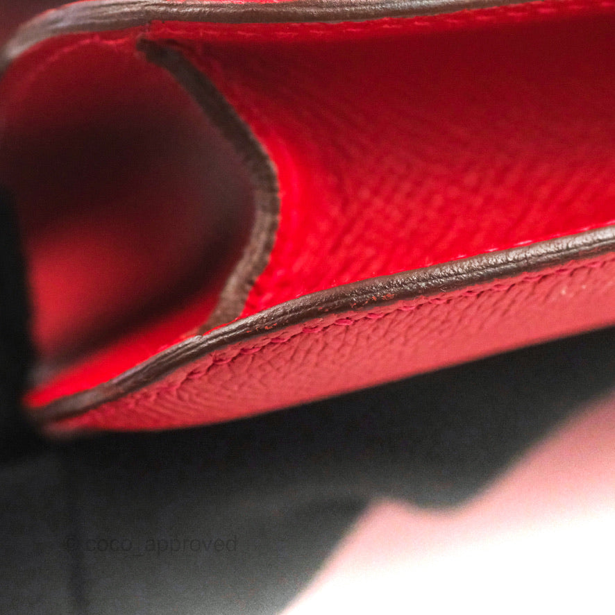 Hermès Constance 24 Rouge Casaque Epsom Gold Hardware