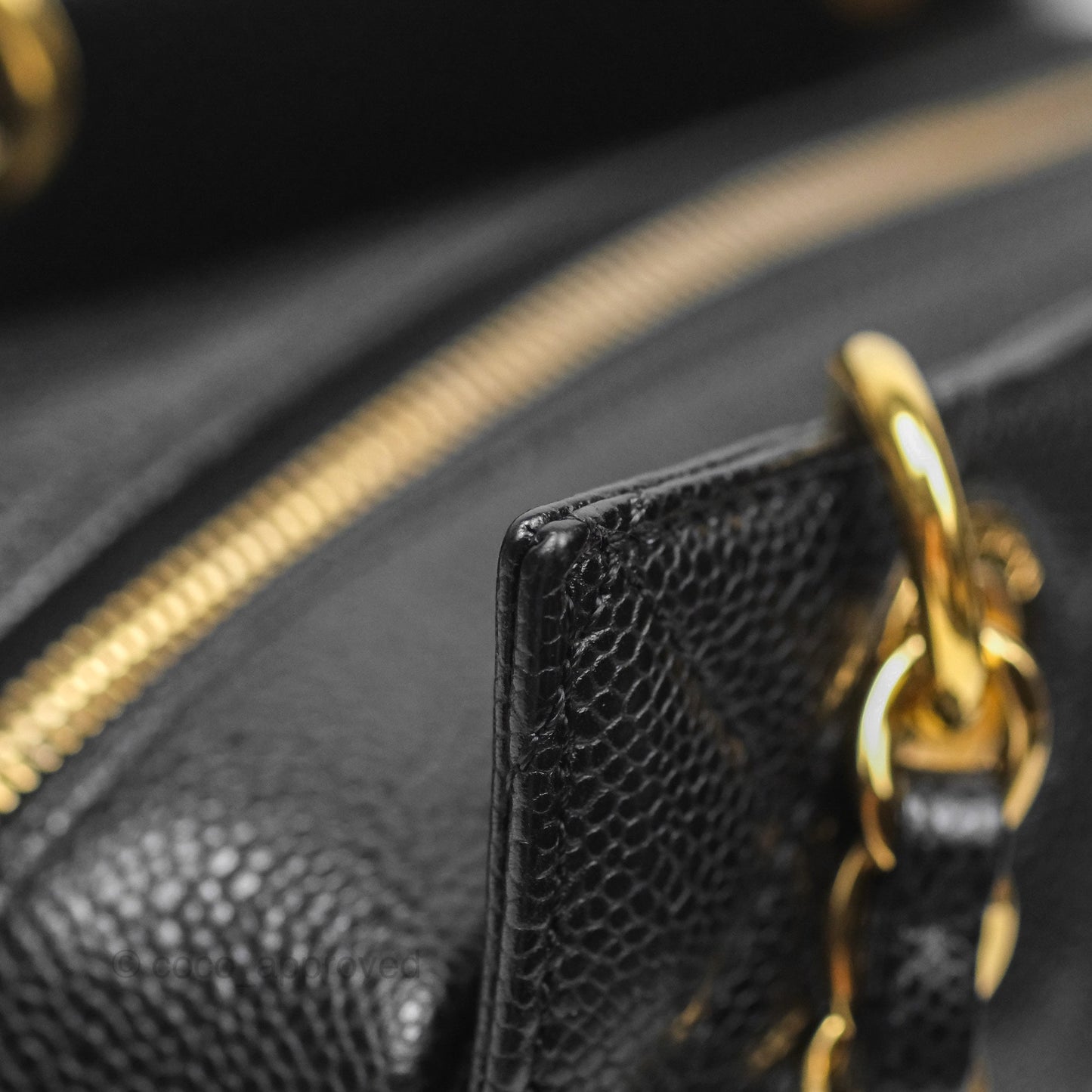 Chanel PTT Petite Timeless Shopping Tote Bag Black Caviar Gold Hardware