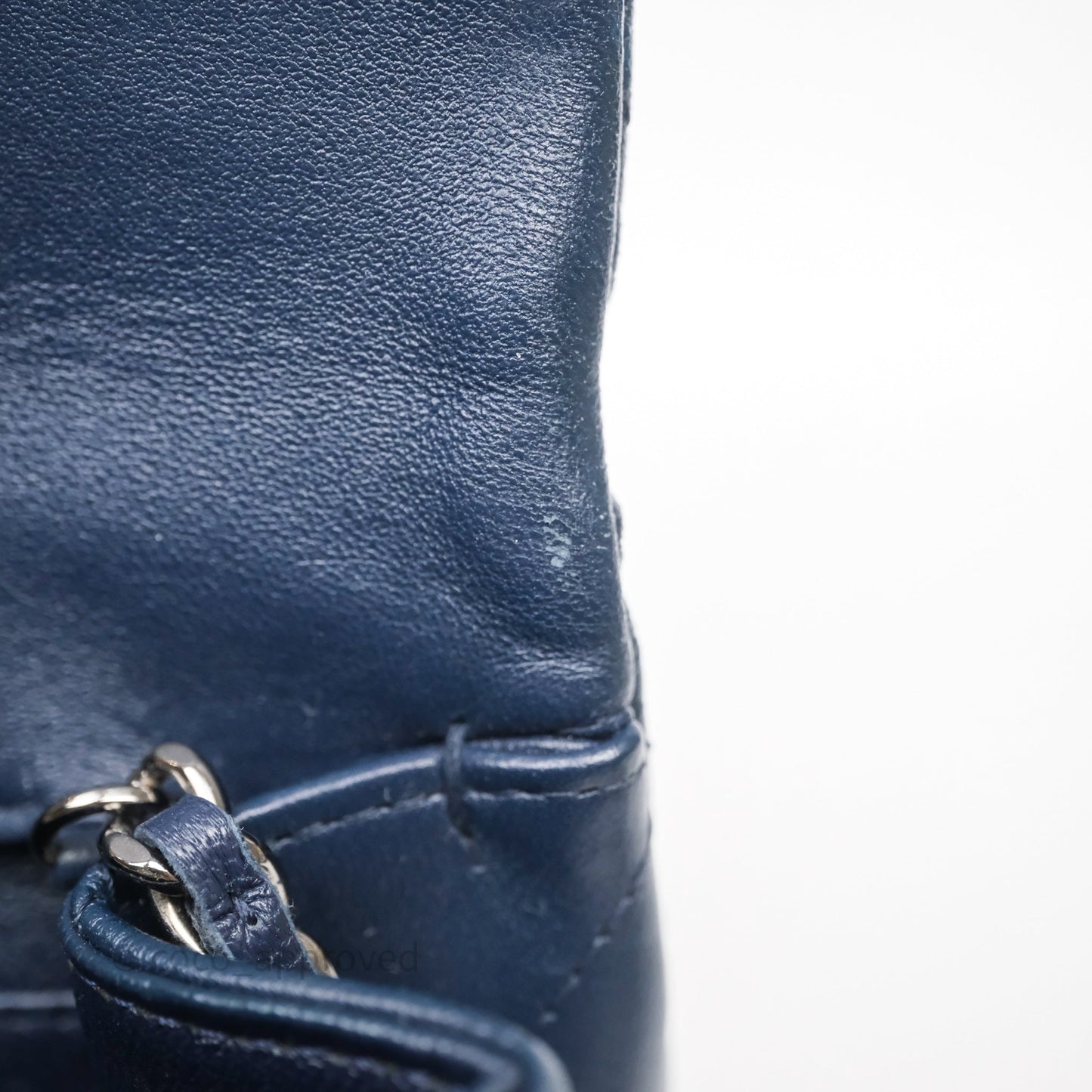 Chanel Quilted Clutch with Chain Lambskin Navy Gun Metal Hardware