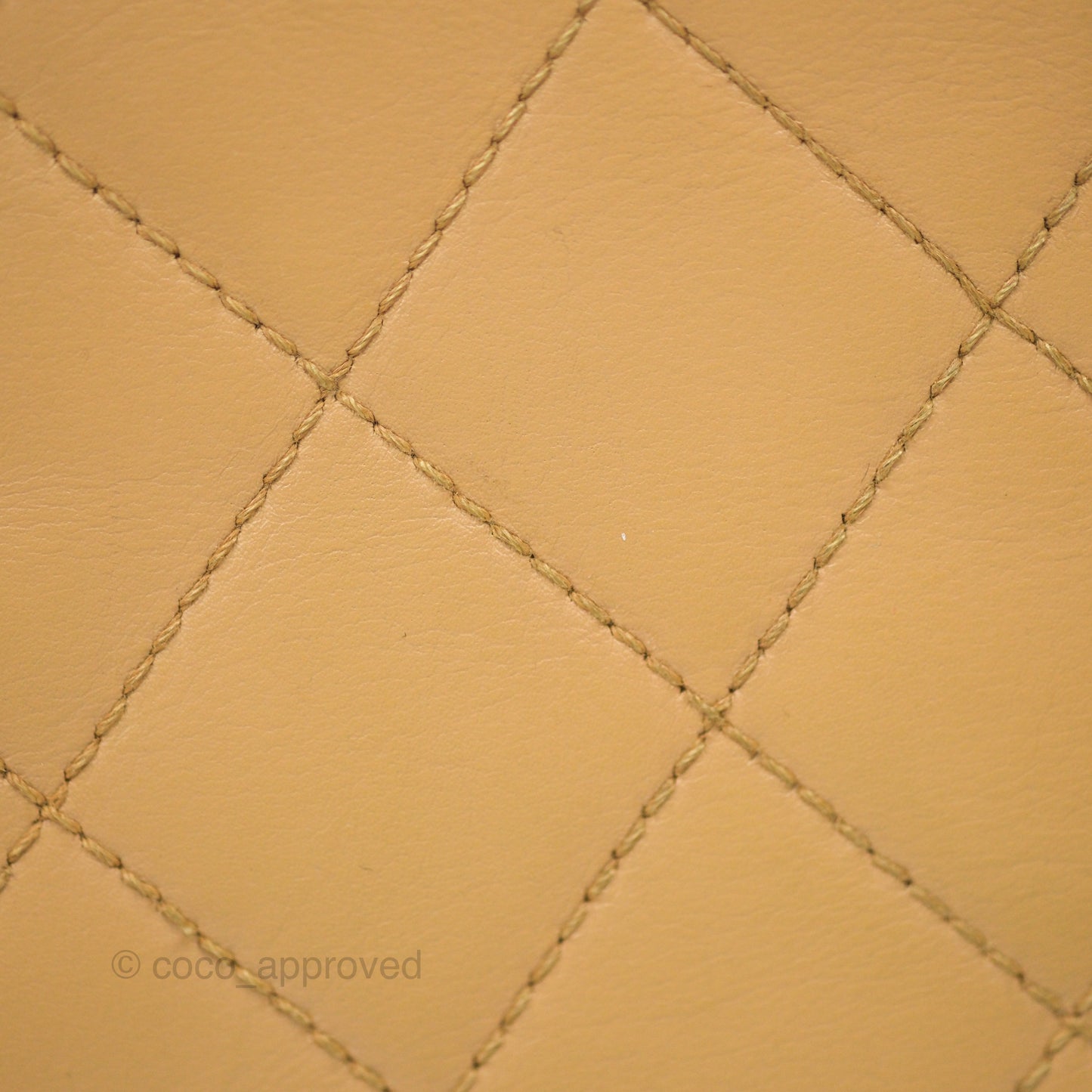 Chanel Vintage Jumbo Beige Flap Bag Lambskin Enamel Hardware