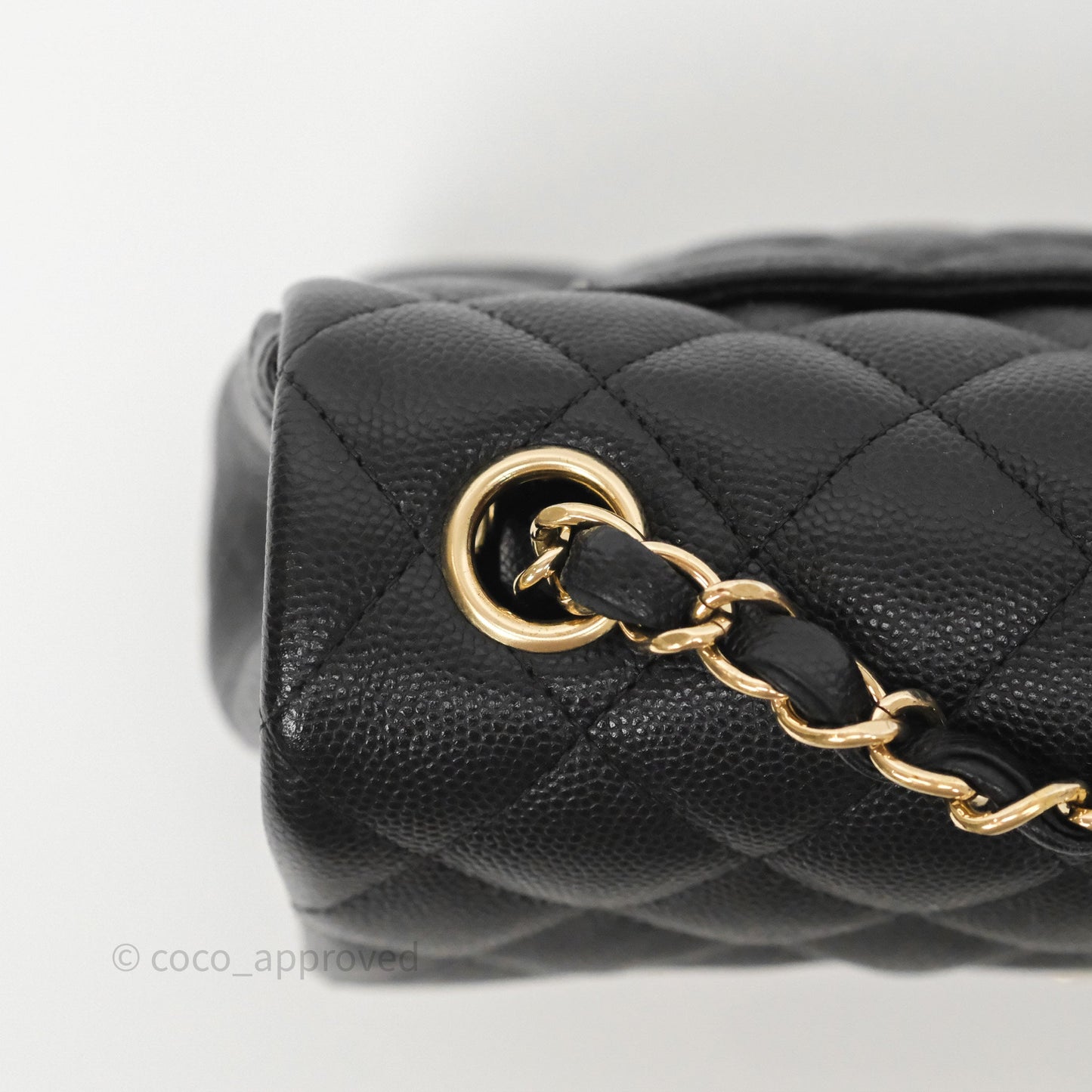 Chanel Mini Rectangular Quilted Black Caviar Gold Hardware