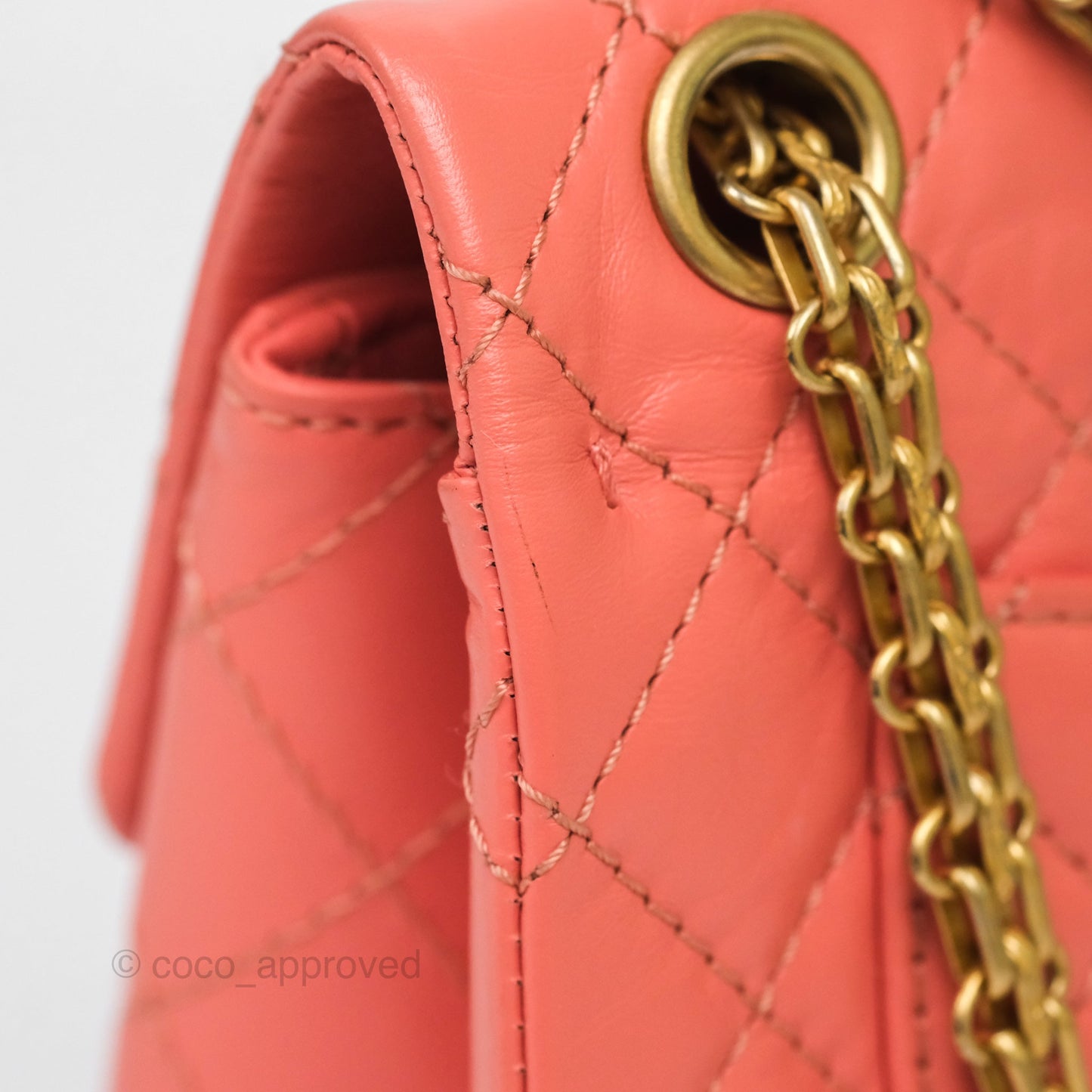 Chanel Mini Reissue 224 Pink Aged Calfskin Aged Gold Hardware
