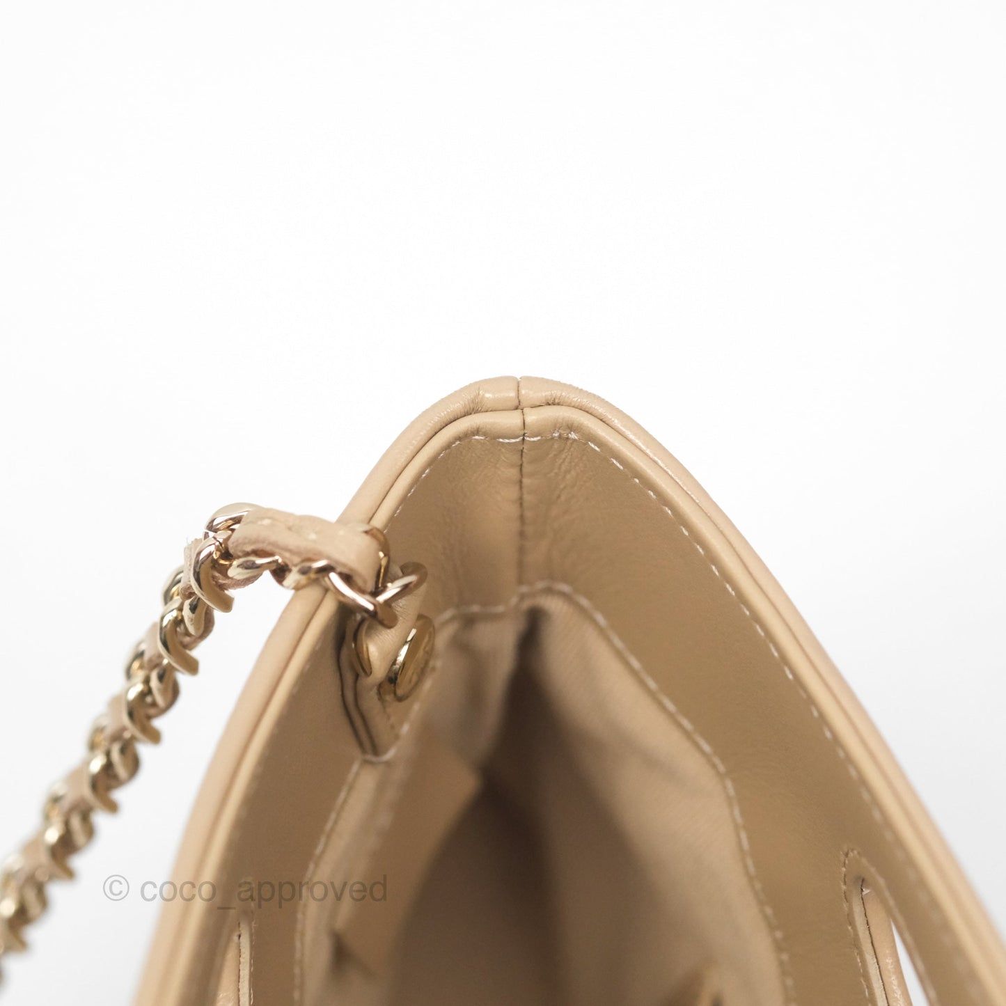 Chanel Nano 31 Beige Shiny Lambskin Gold Hardware