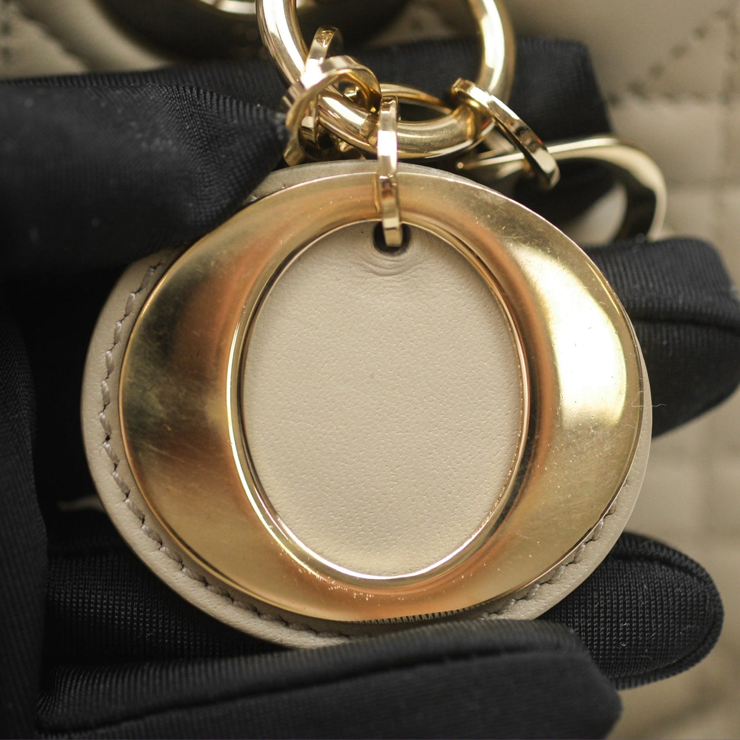 Dior Medium Lady D-Joy Bag Sand Lambskin Cannage Gold Hardware